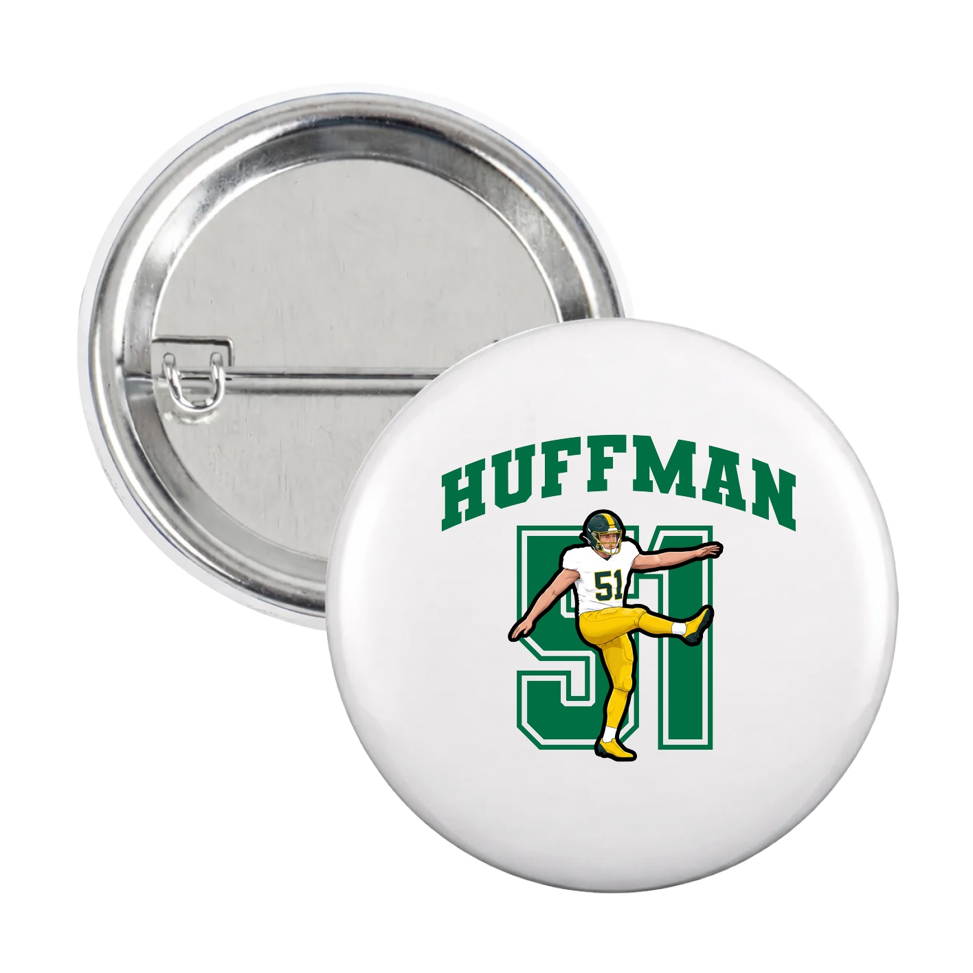 Game Day Button — Number in White
