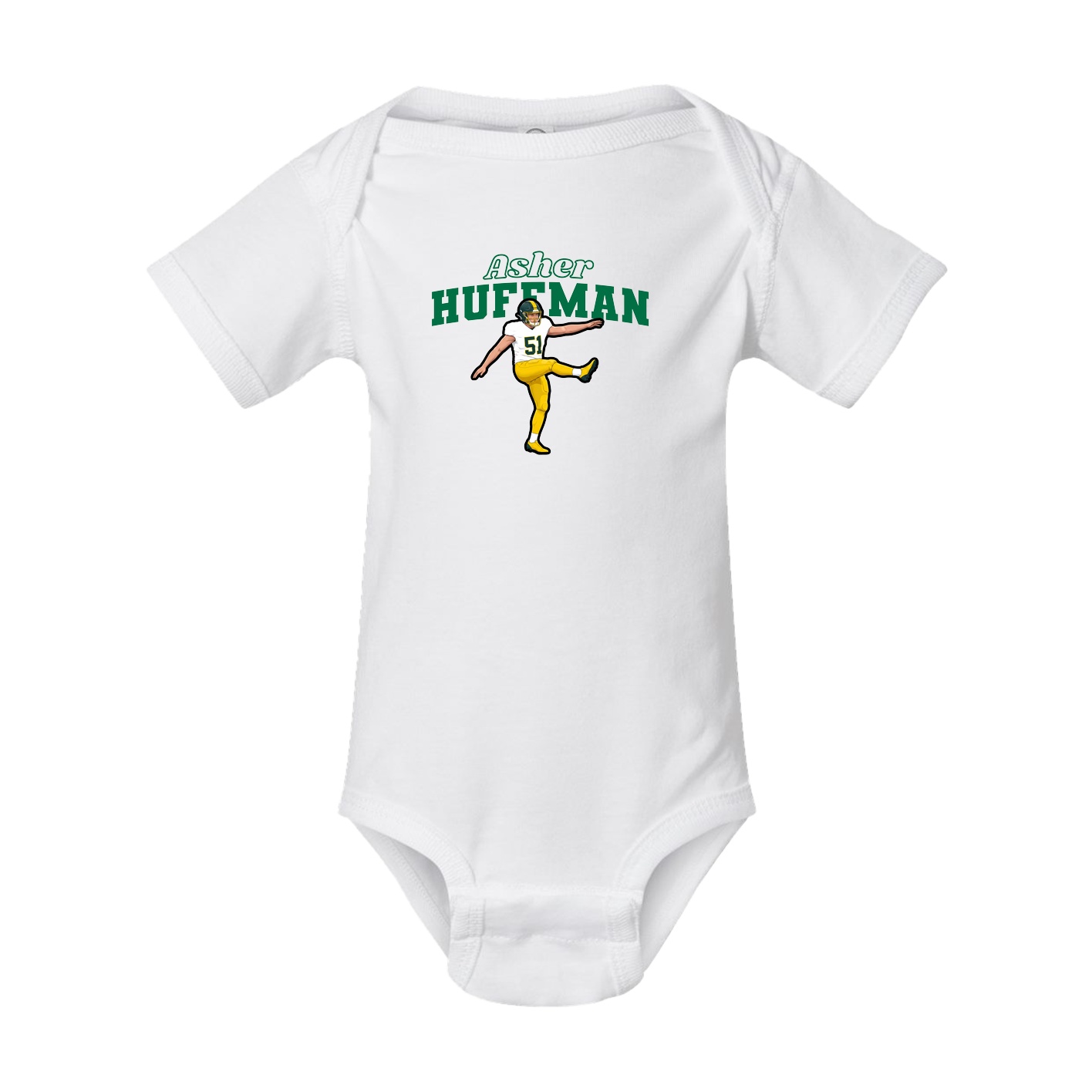 Baby Onesie — Name Arch in White
