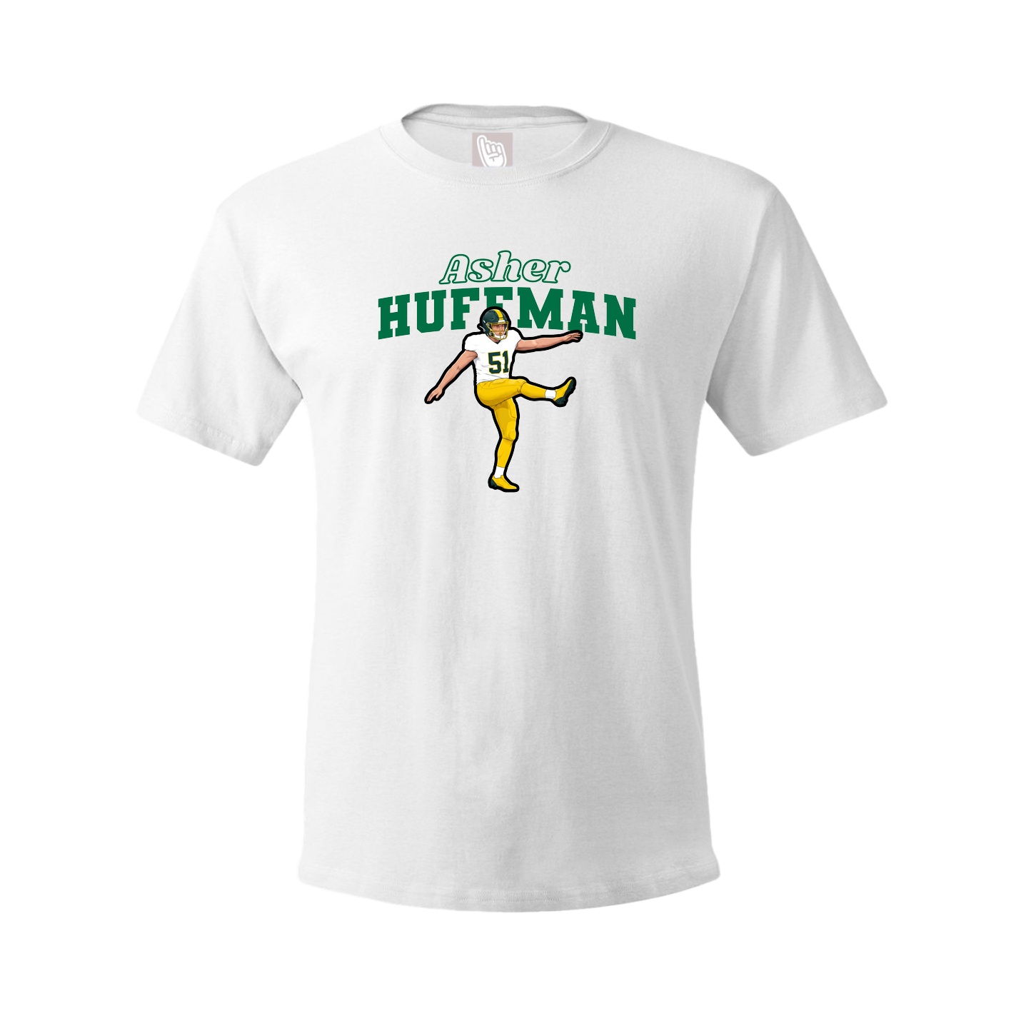 Youth Tee — Name Arch in White