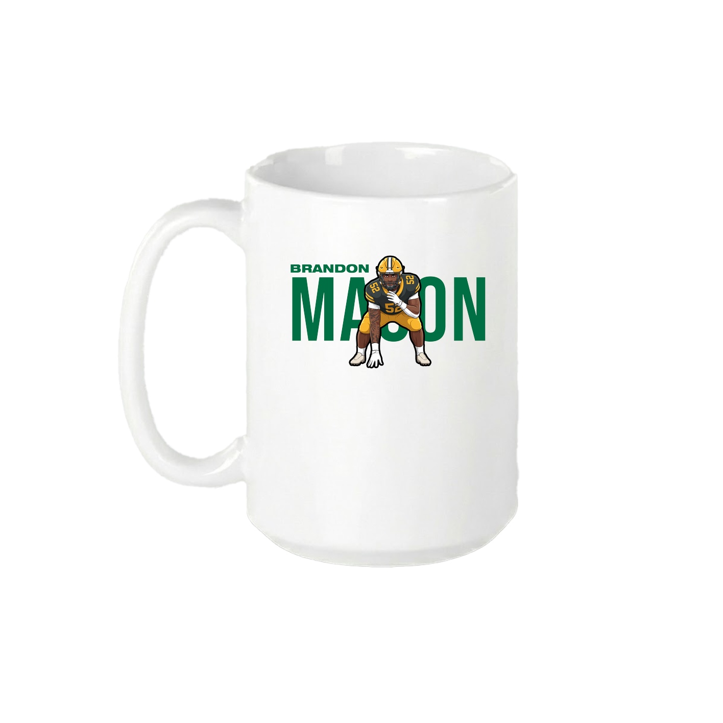 15oz Coffee Mug — Player Name in White