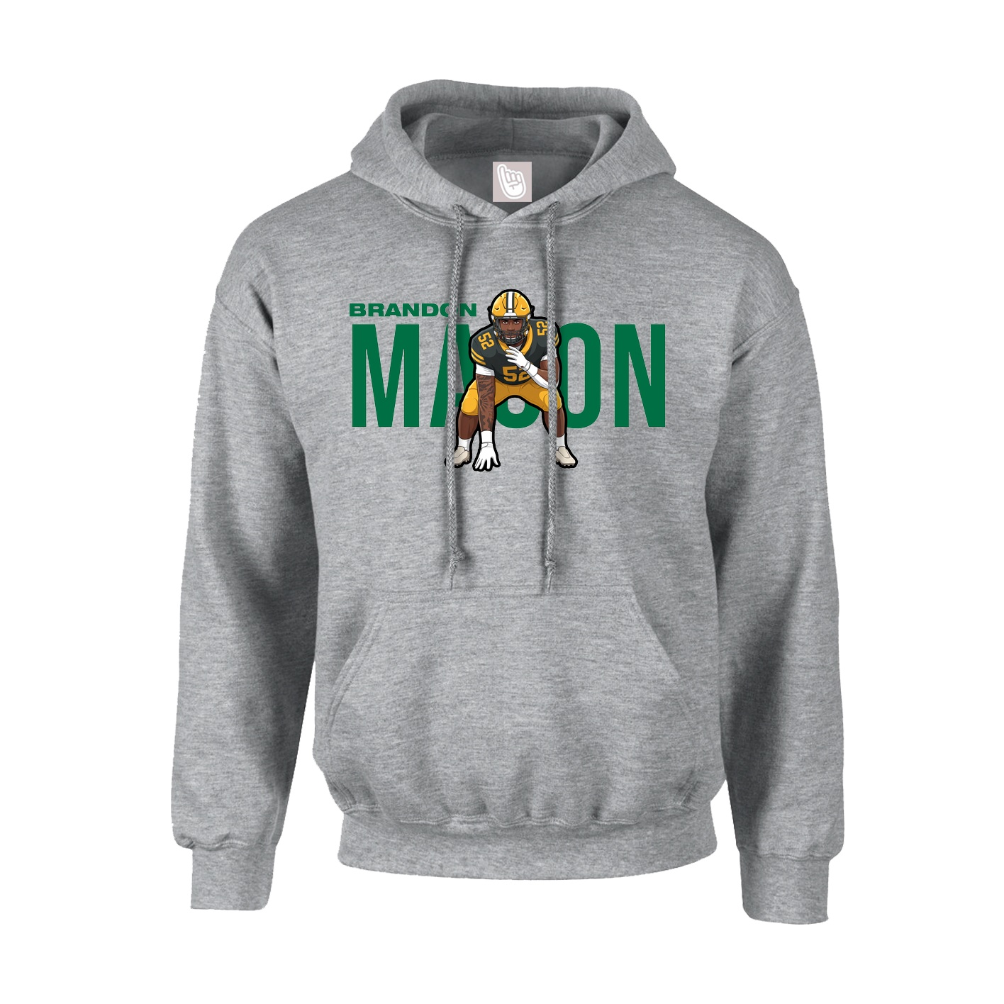 Hoodie — Player Name in Grey