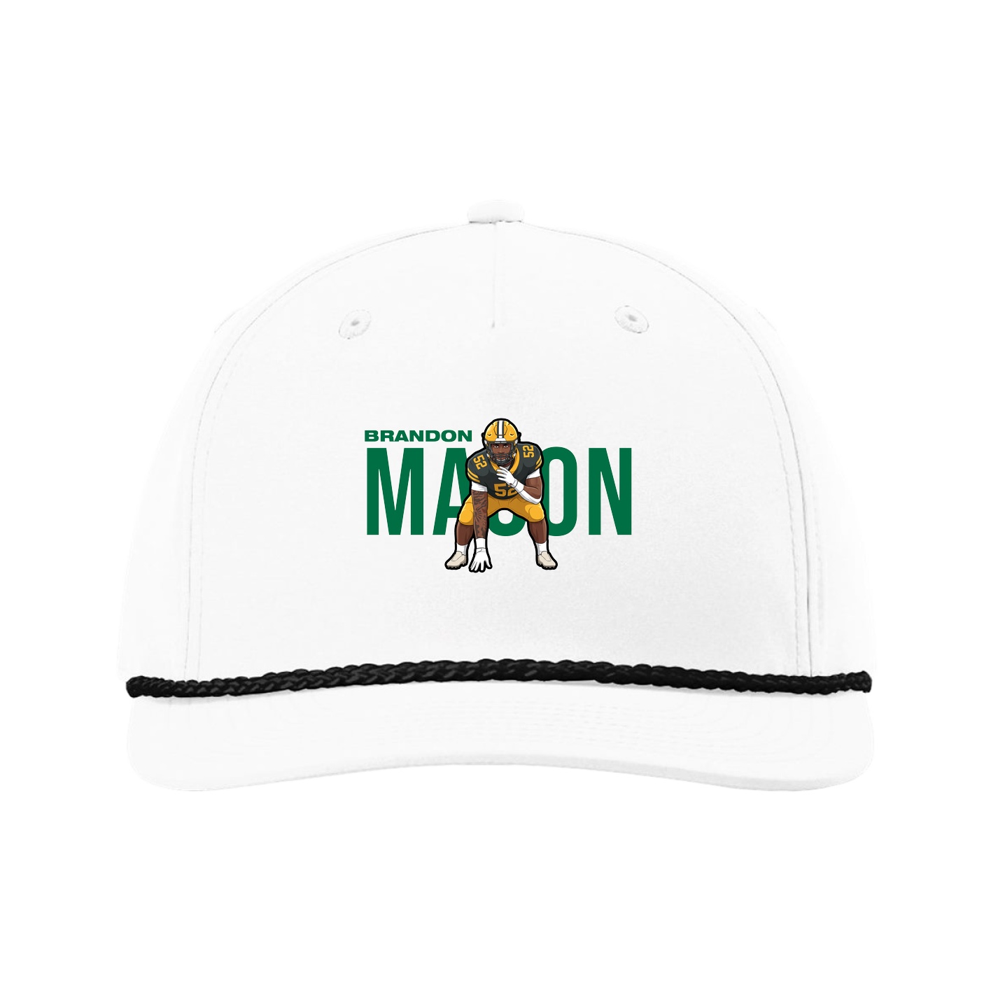 Five-Panel Classic Rope Cap — Player Name in White