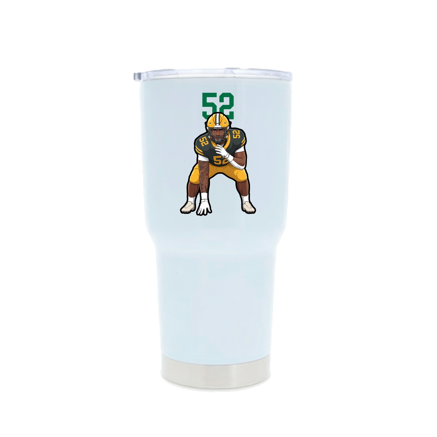 30oz Stainless Steel Tumbler — Number Top in White