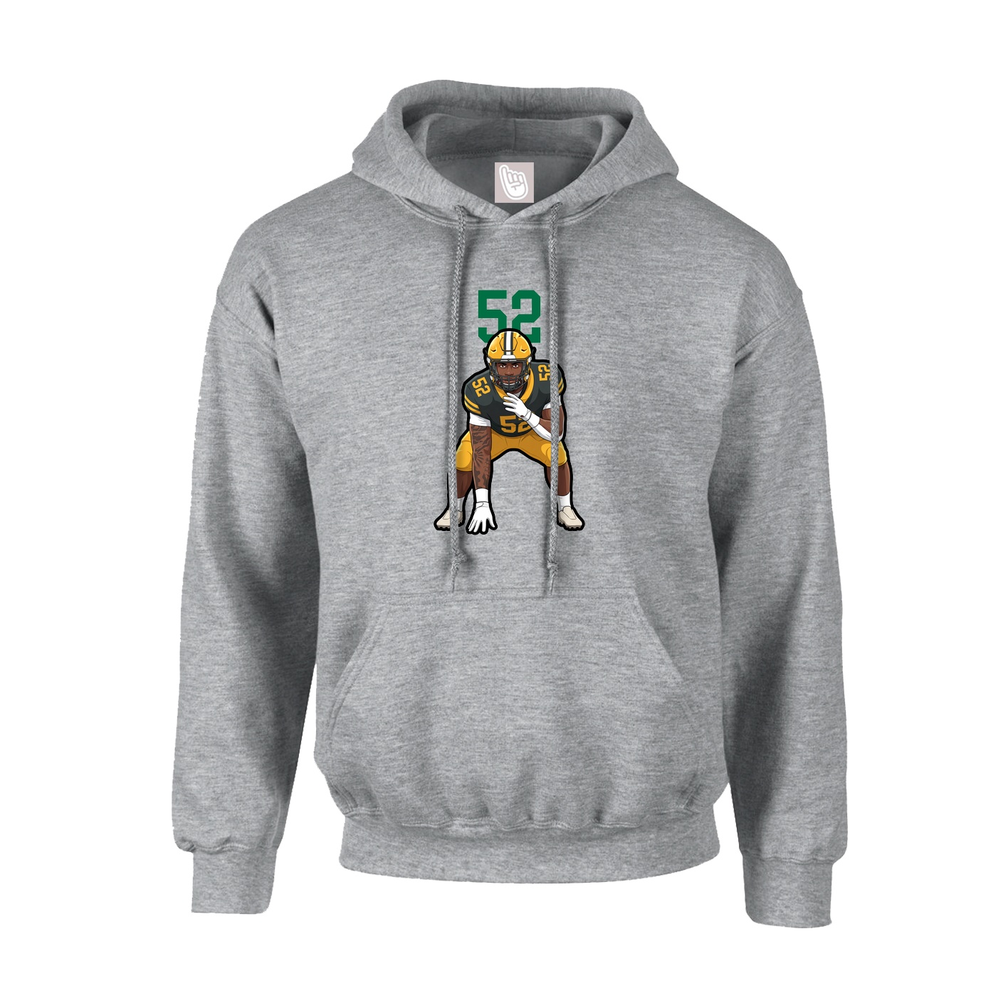 Hoodie — Number Top in Grey