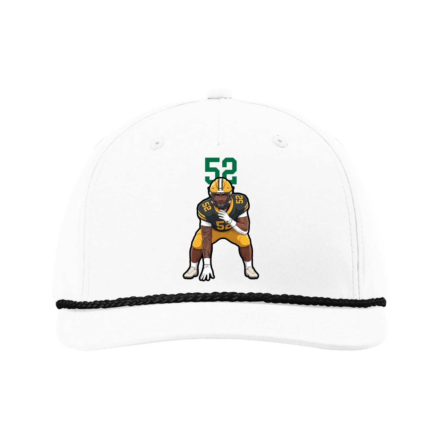 Five-Panel Classic Rope Cap — Number Top in White