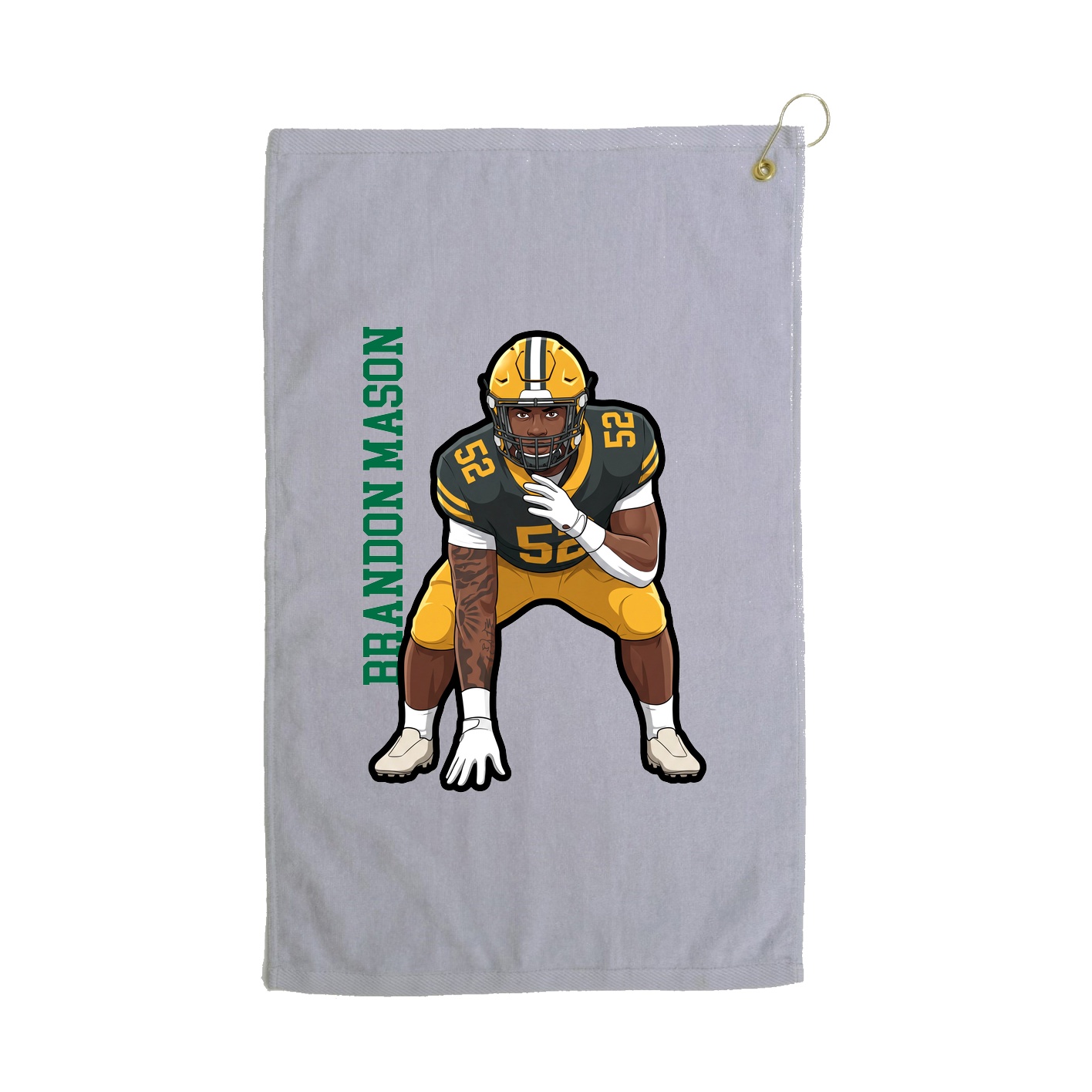 Golf Towel — Name Vertical in Grey