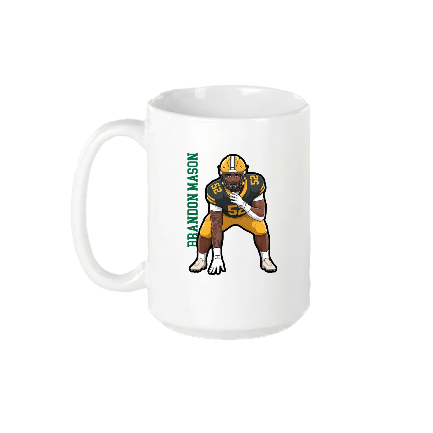 15oz Coffee Mug — Name Vertical in White