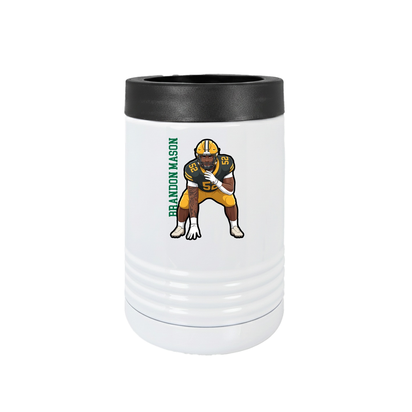 Beverage Holder — Name Vertical in White