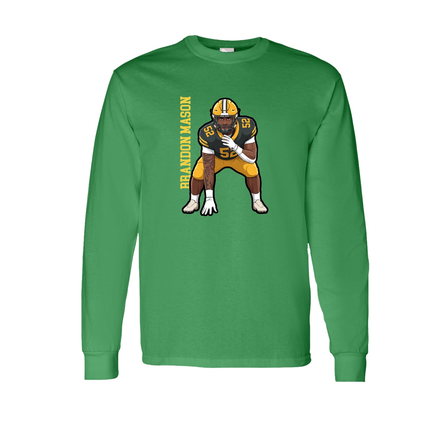 Long Sleeve Tee — Name Vertical in Green