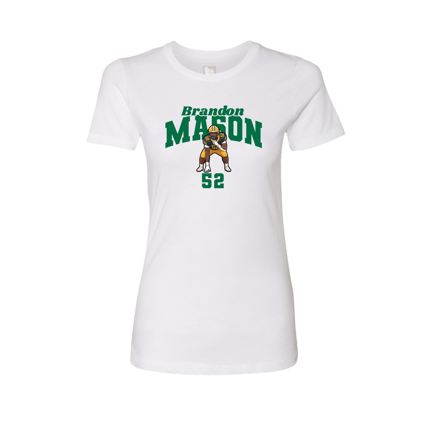 Fitted Women's Tee — Signature Arch in White