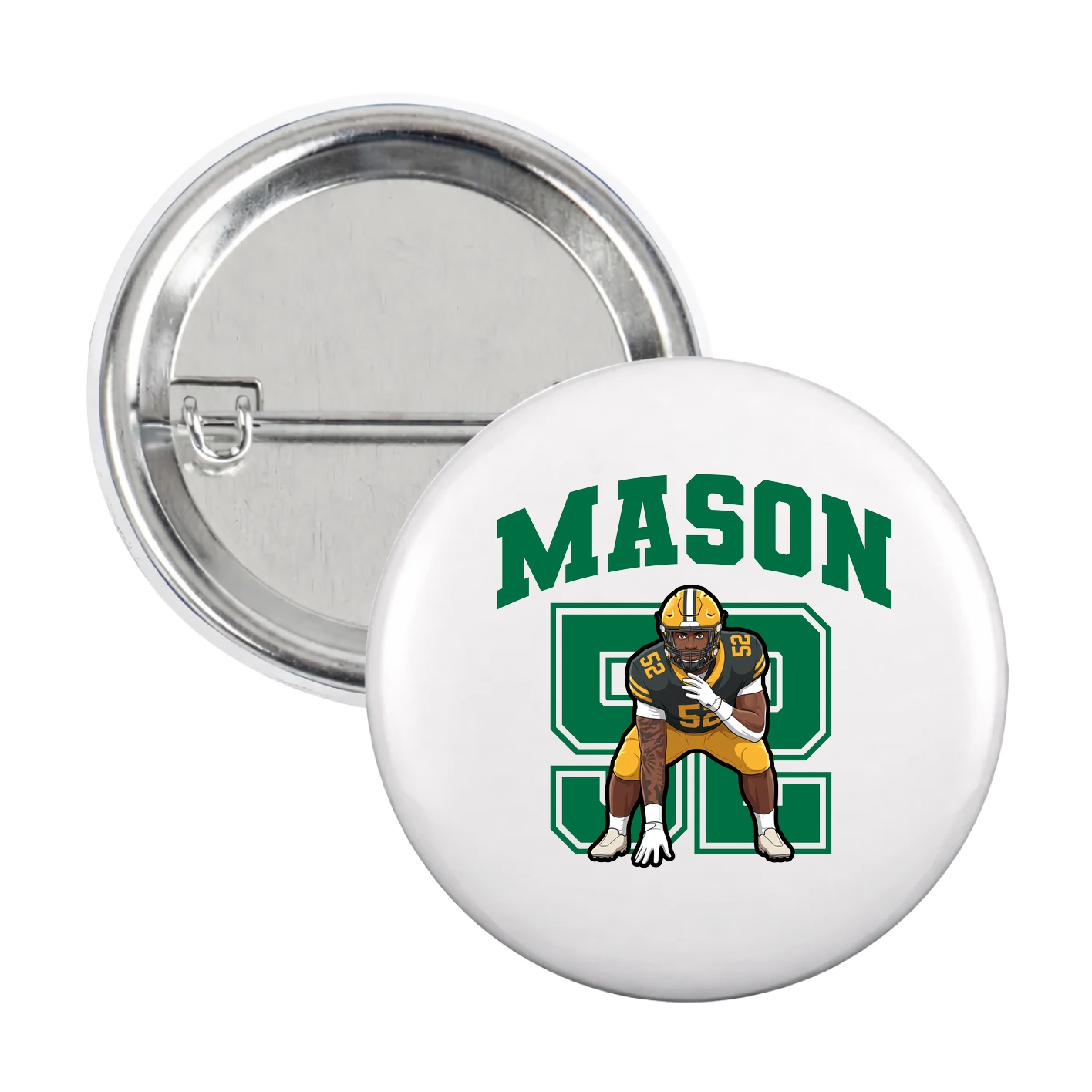 Game Day Button — Number in White