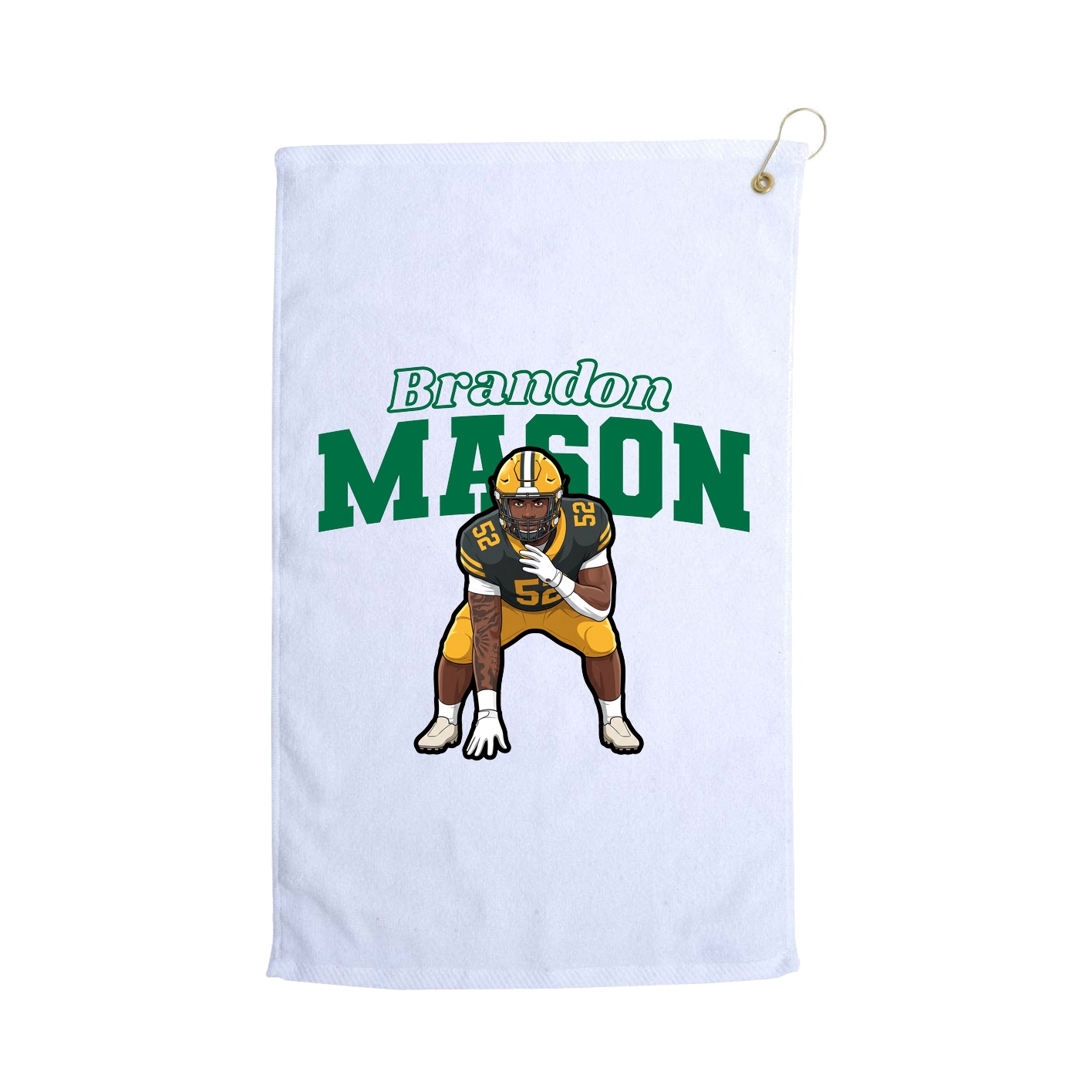 Golf Towel — Name Arch in White
