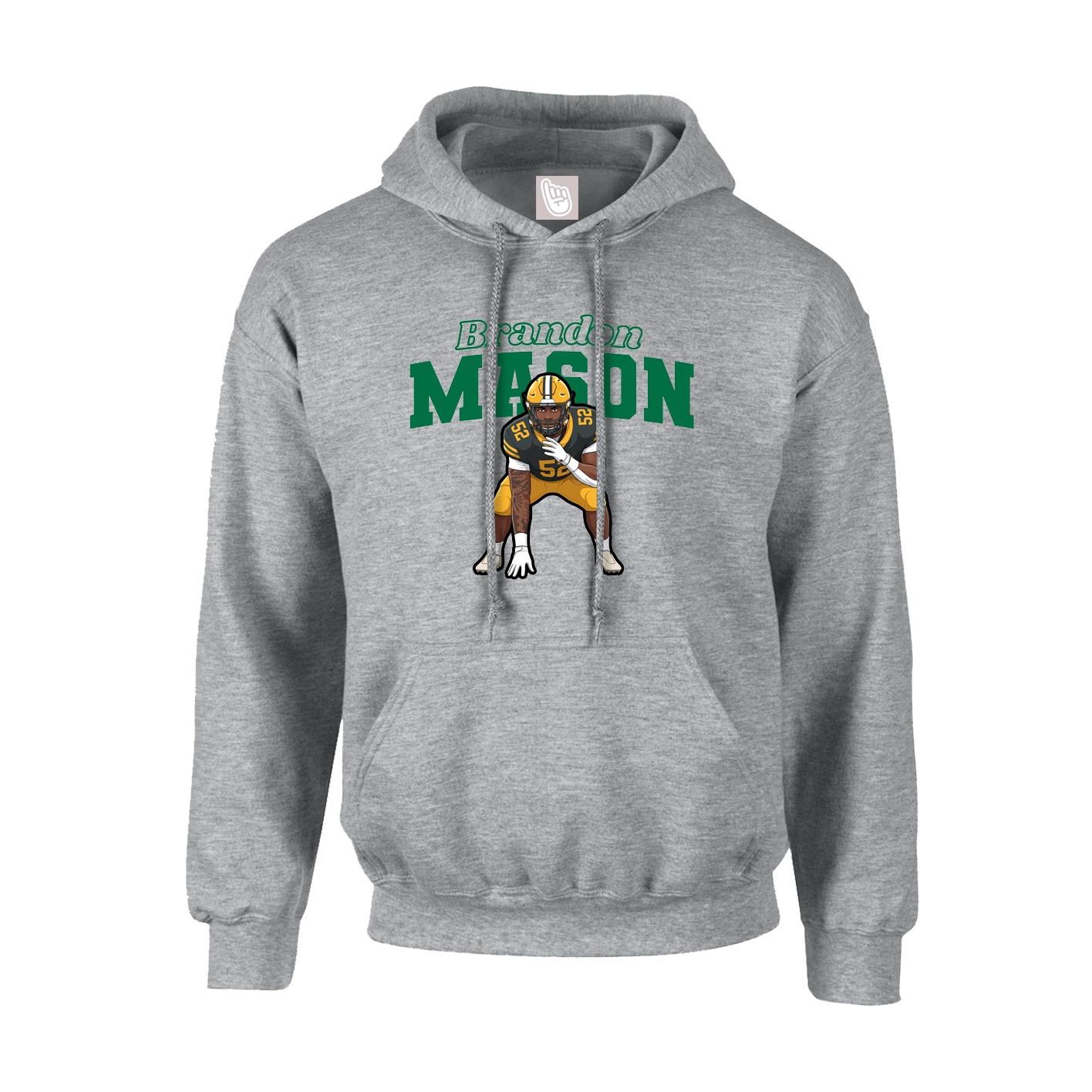 Youth Hoodie — Name Arch in Grey