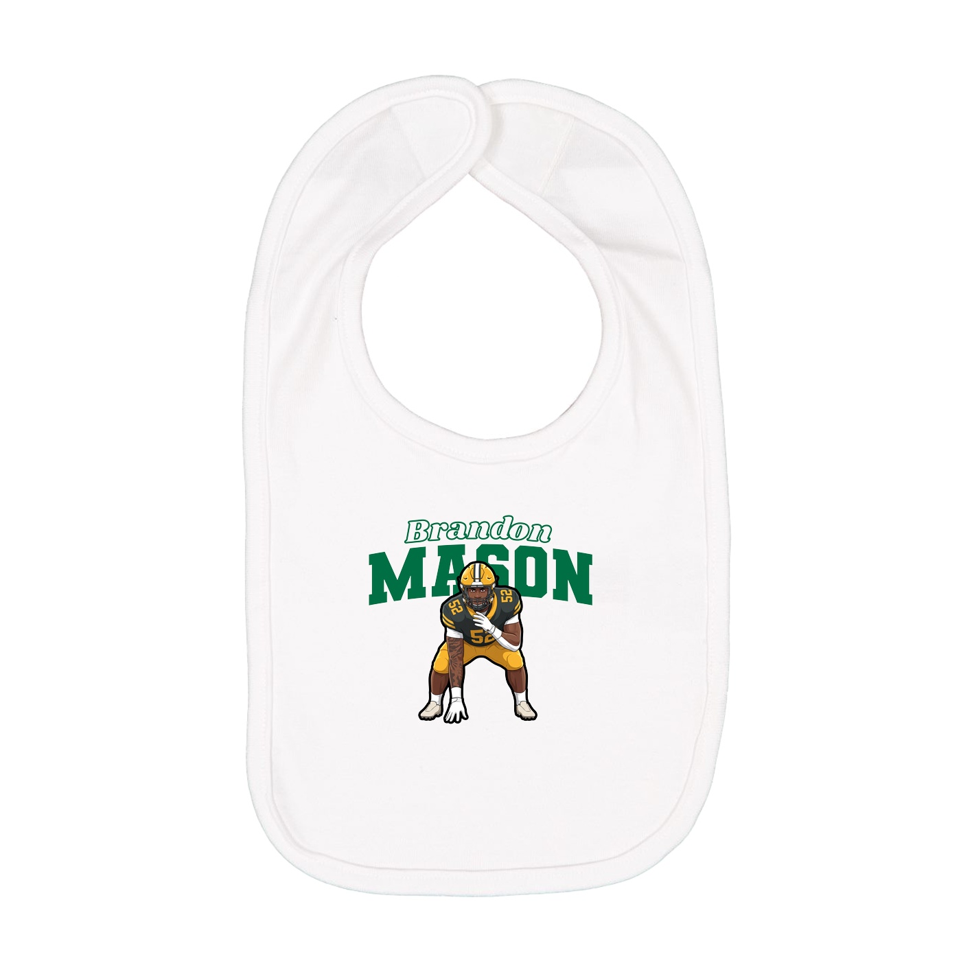 Infant Bib — Name Arch in White