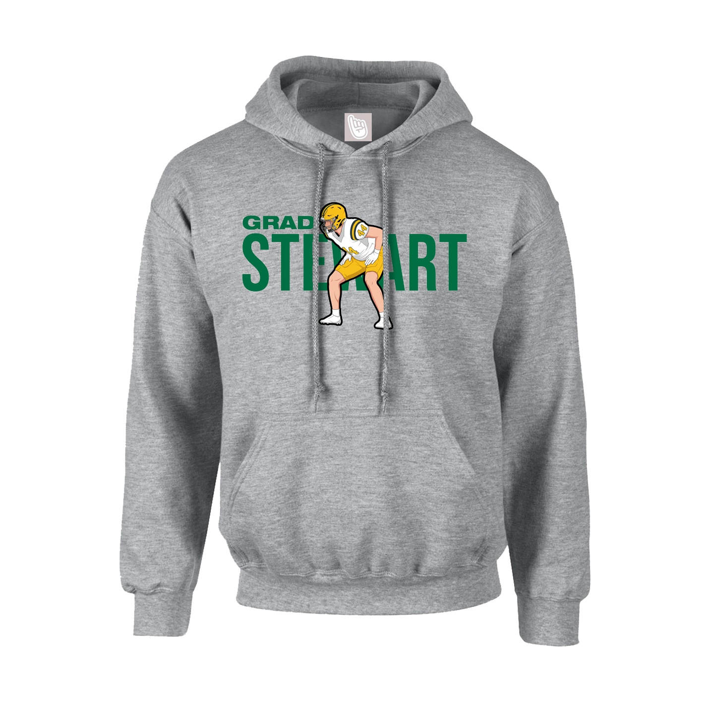 Youth Hoodie — Player Name in Grey
