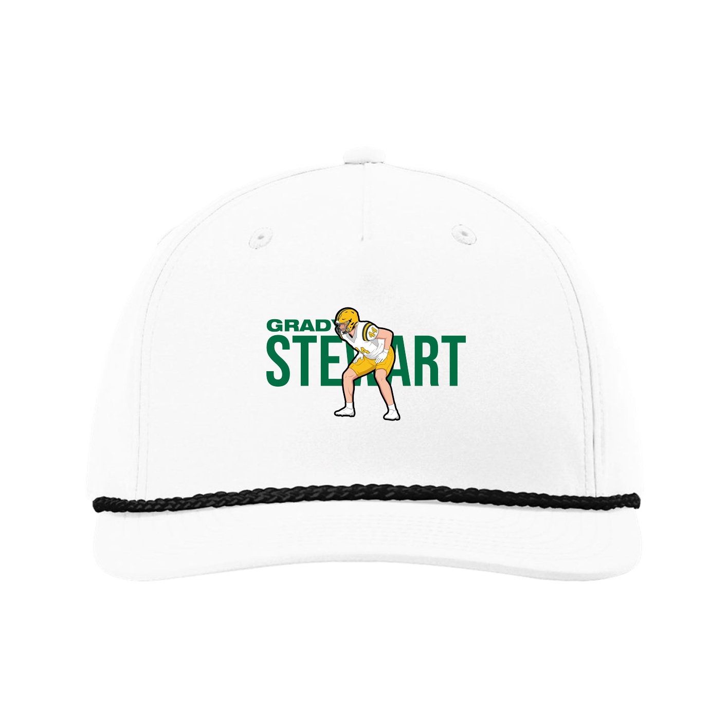 Five-Panel Classic Rope Cap — Player Name in White