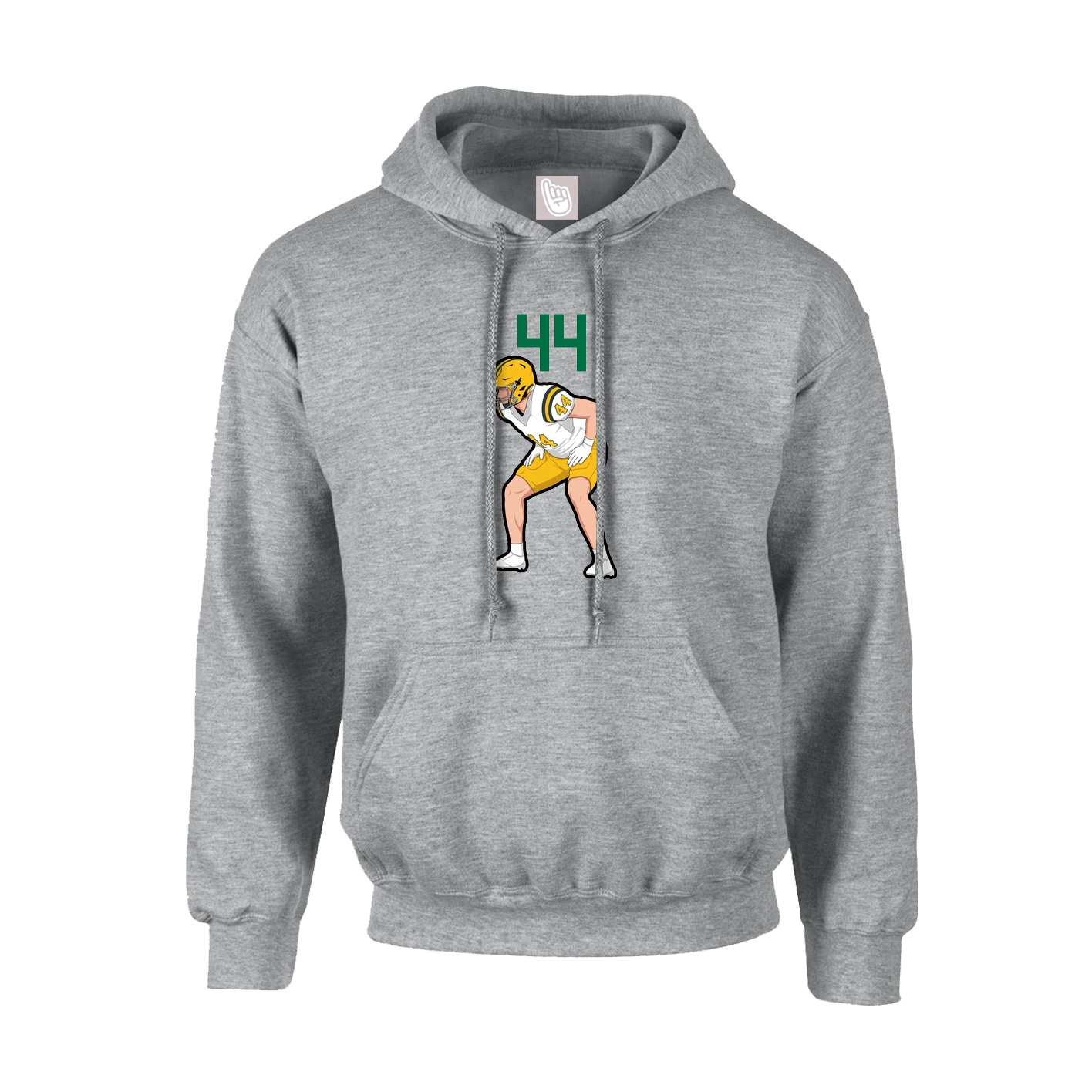 Hoodie — Number Top in Grey