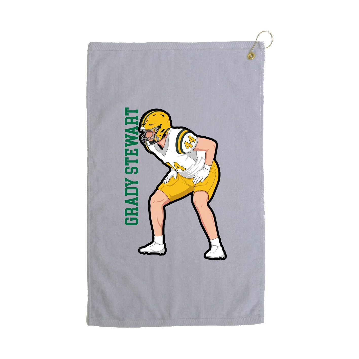 Golf Towel — Name Vertical in Grey