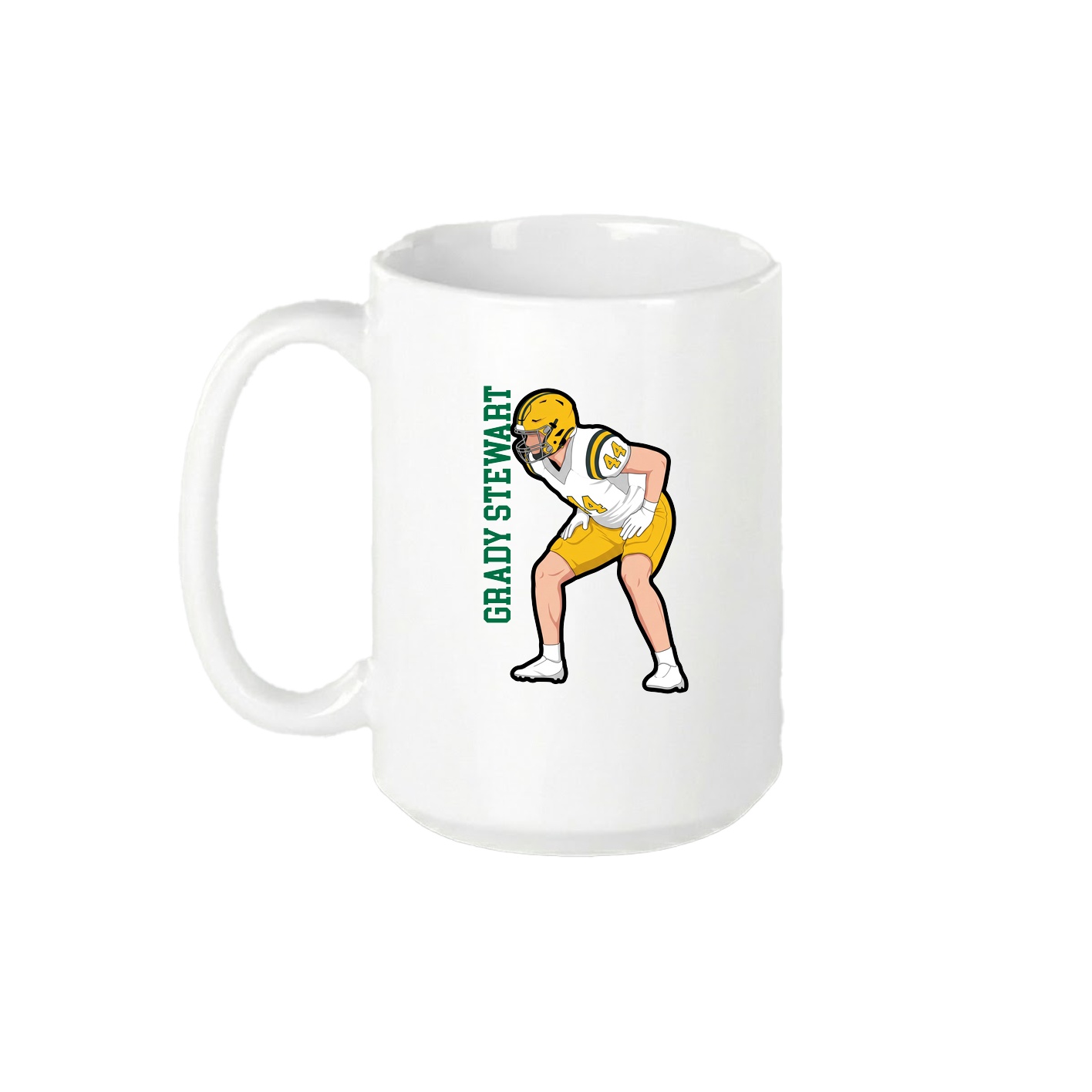 15oz Coffee Mug — Name Vertical in White