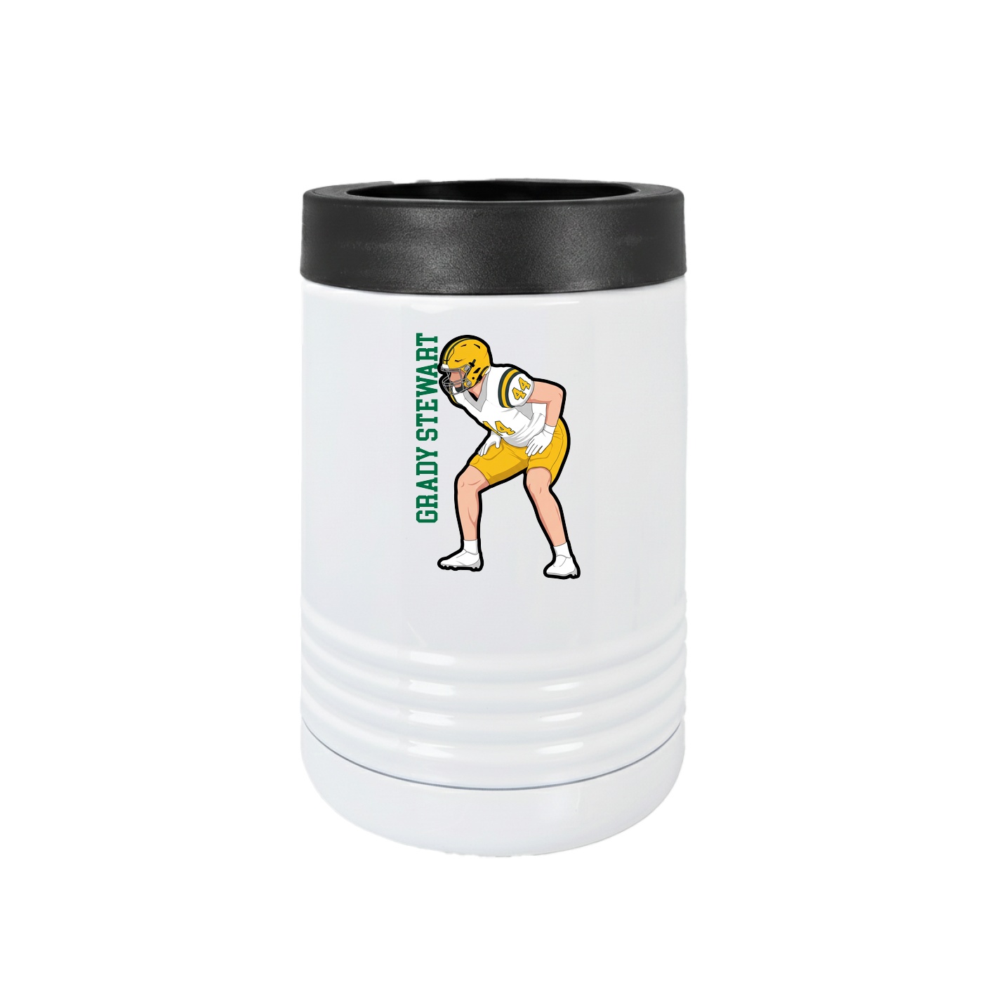 Beverage Holder — Name Vertical in White