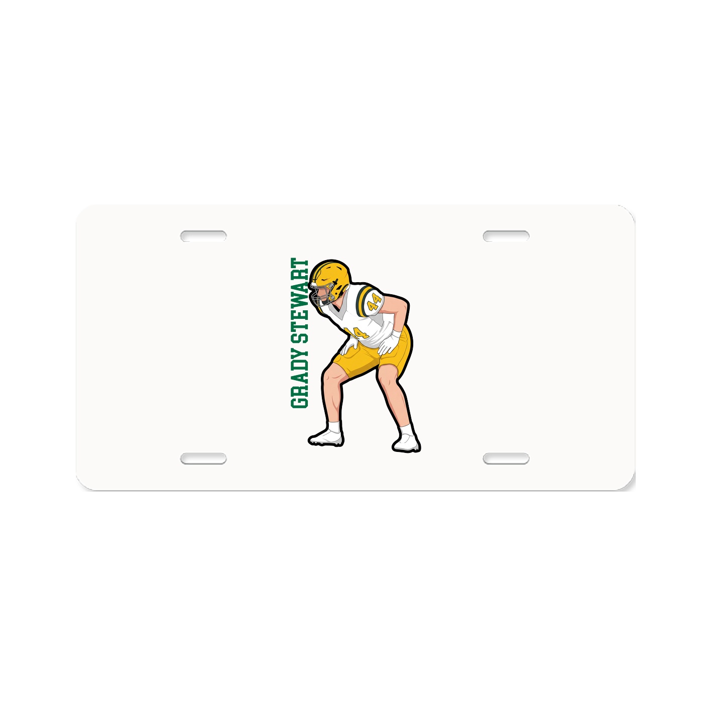License Plate — Name Vertical in Classic