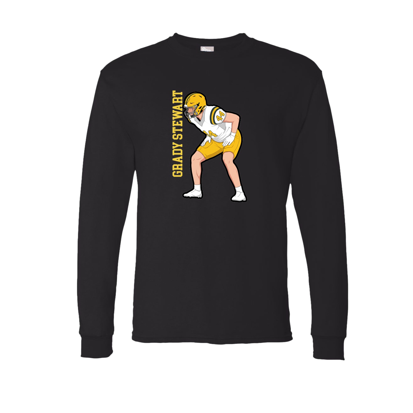 Long Sleeve Tee — Name Vertical in Black