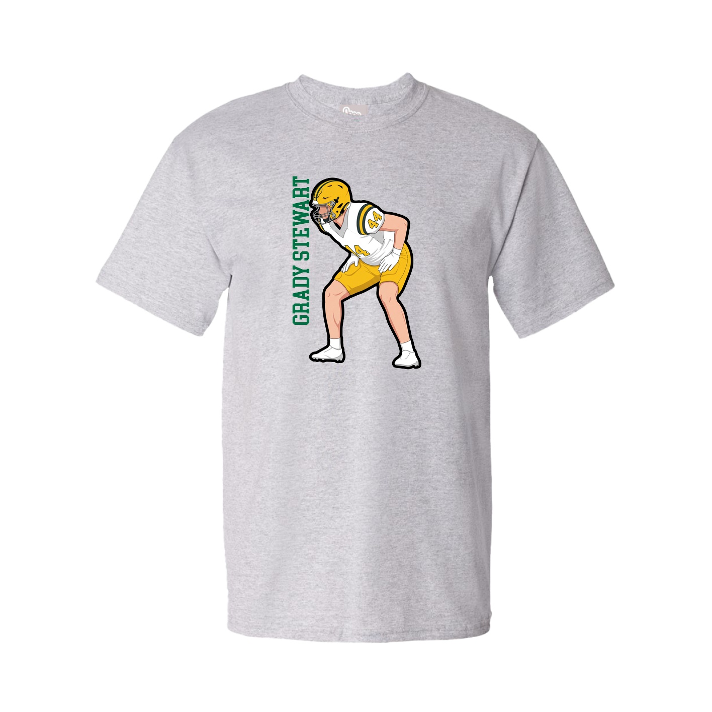 Youth Tee — Name Vertical in Grey