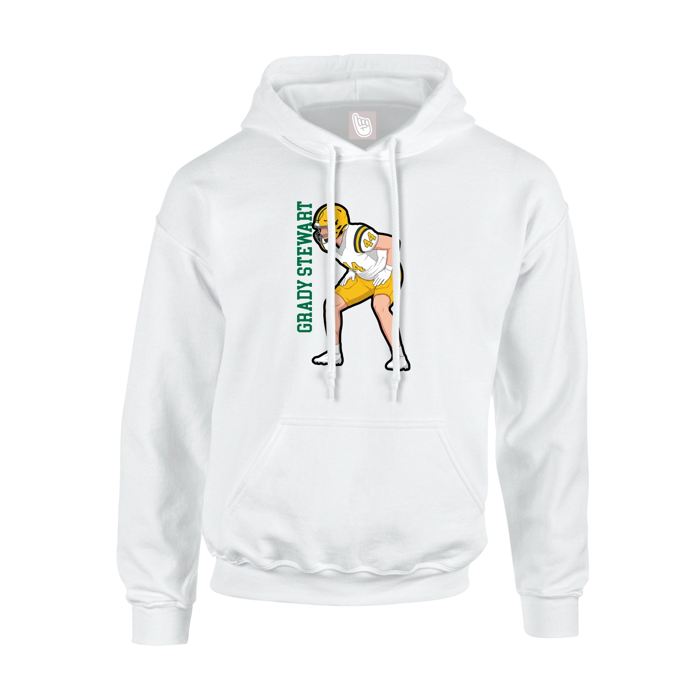 Hoodie — Name Vertical in White