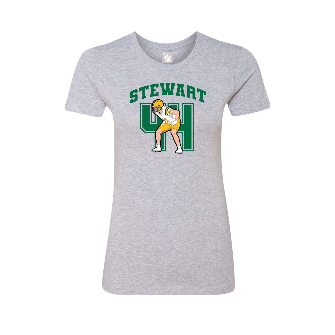 Fitted Women's Tee — Number in Grey