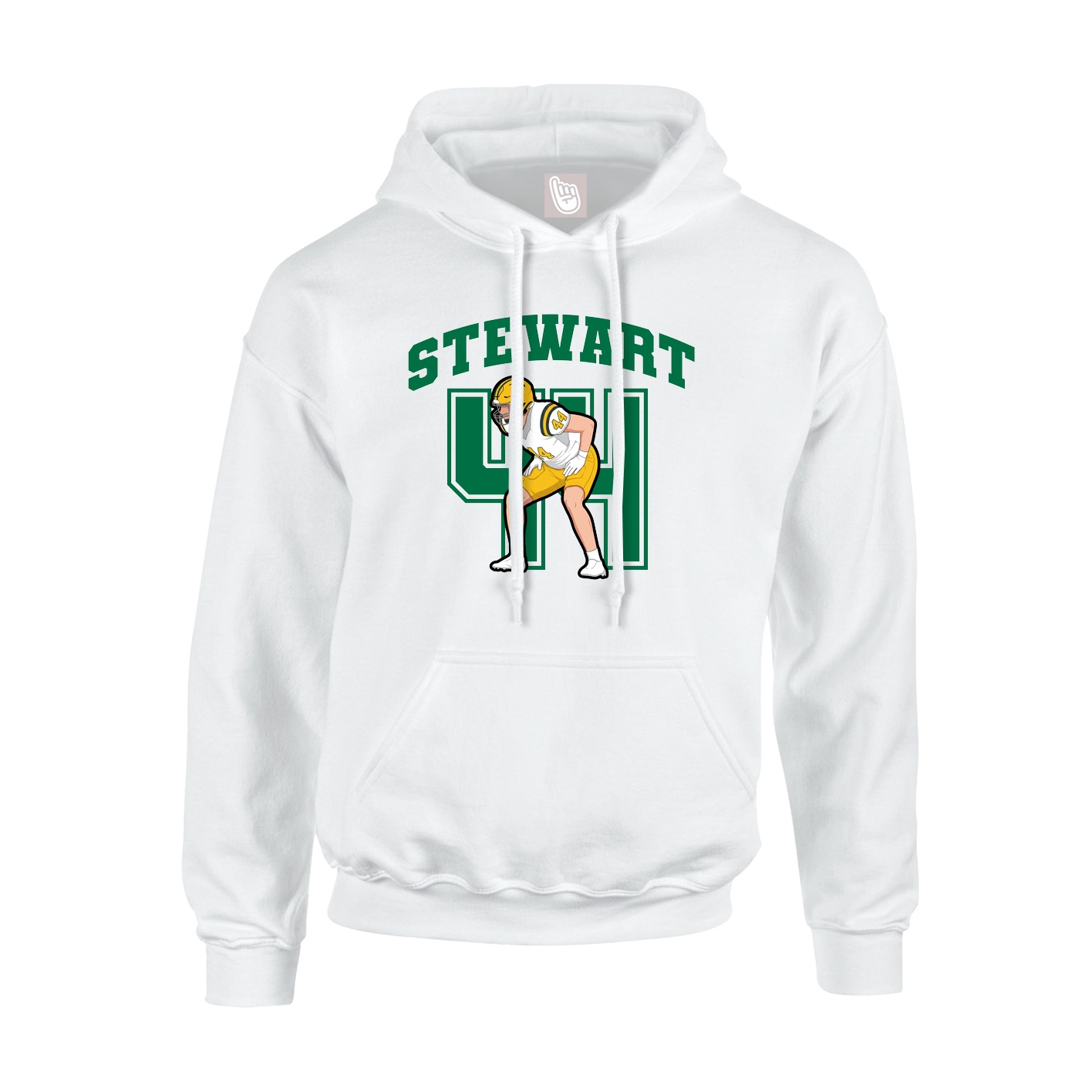 Youth Hoodie — Number in White