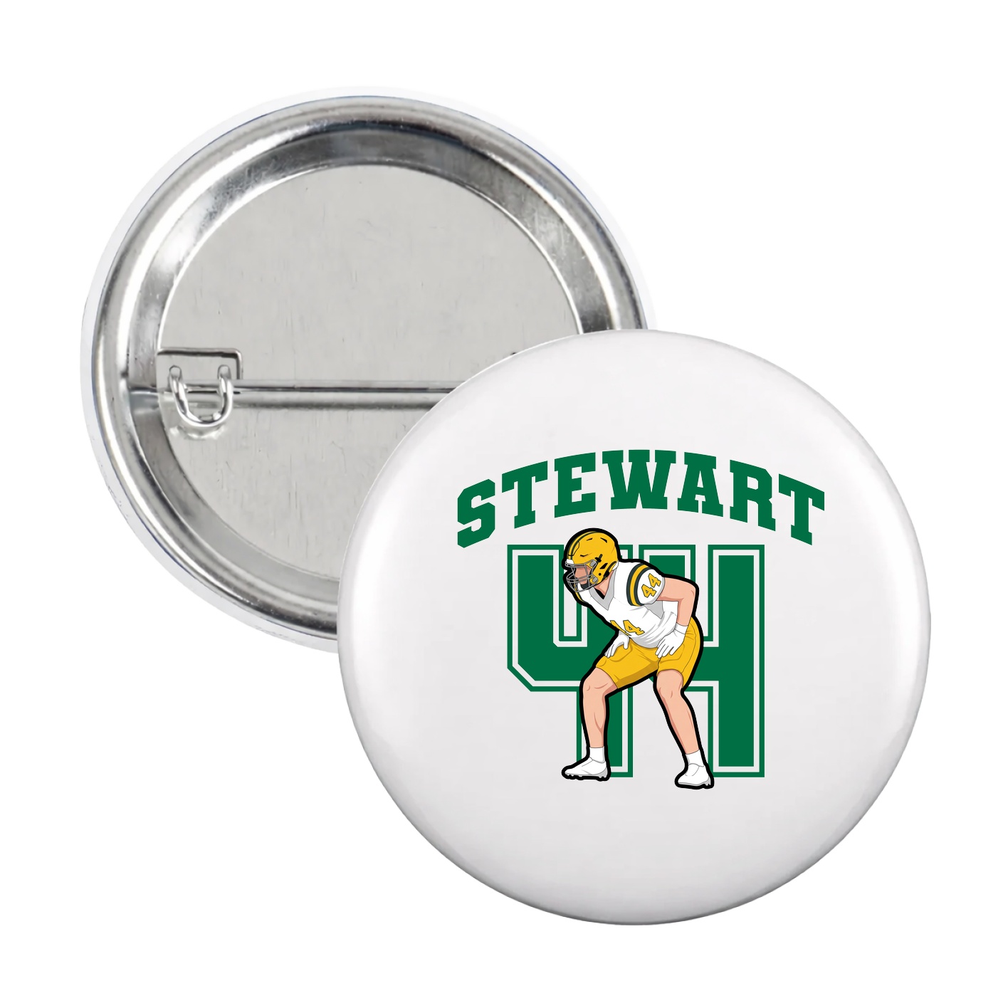Game Day Button — Number in White