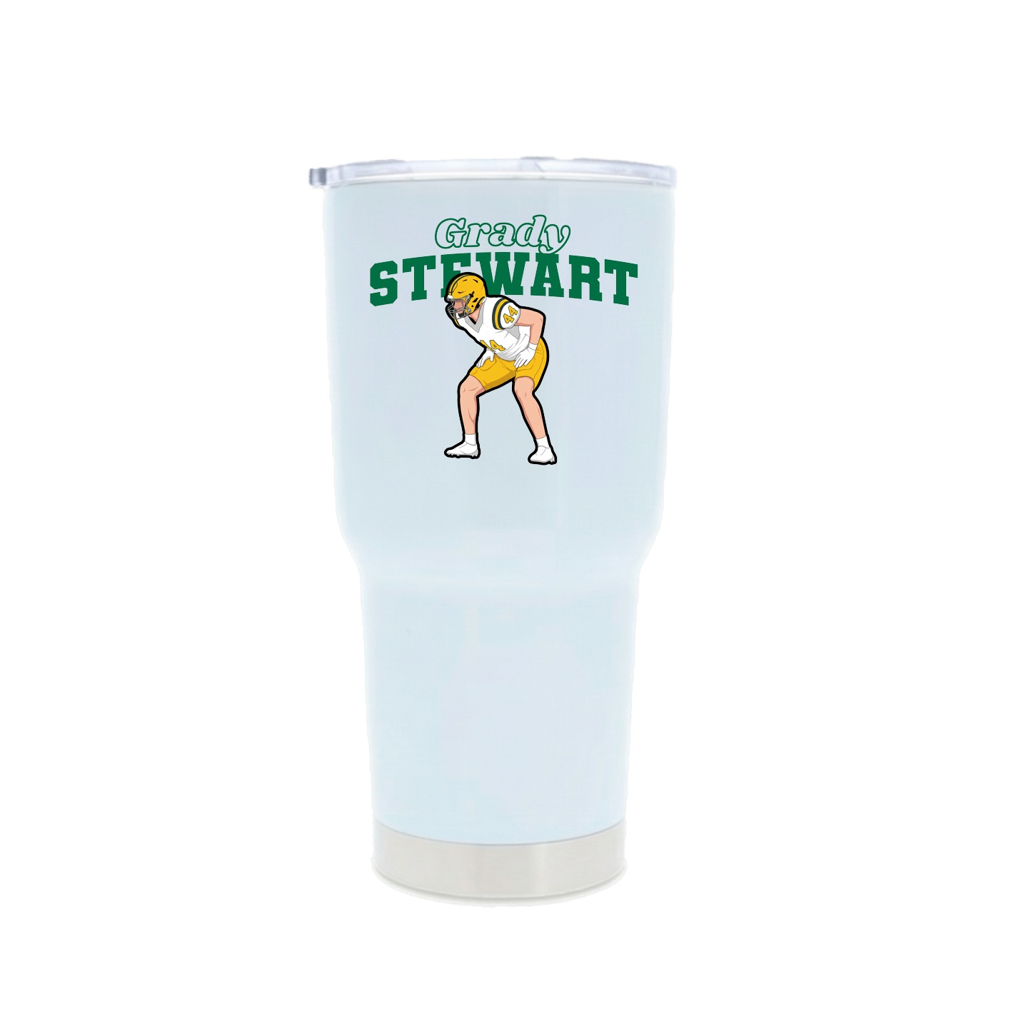 30oz Stainless Steel Tumbler — Name Arch in White