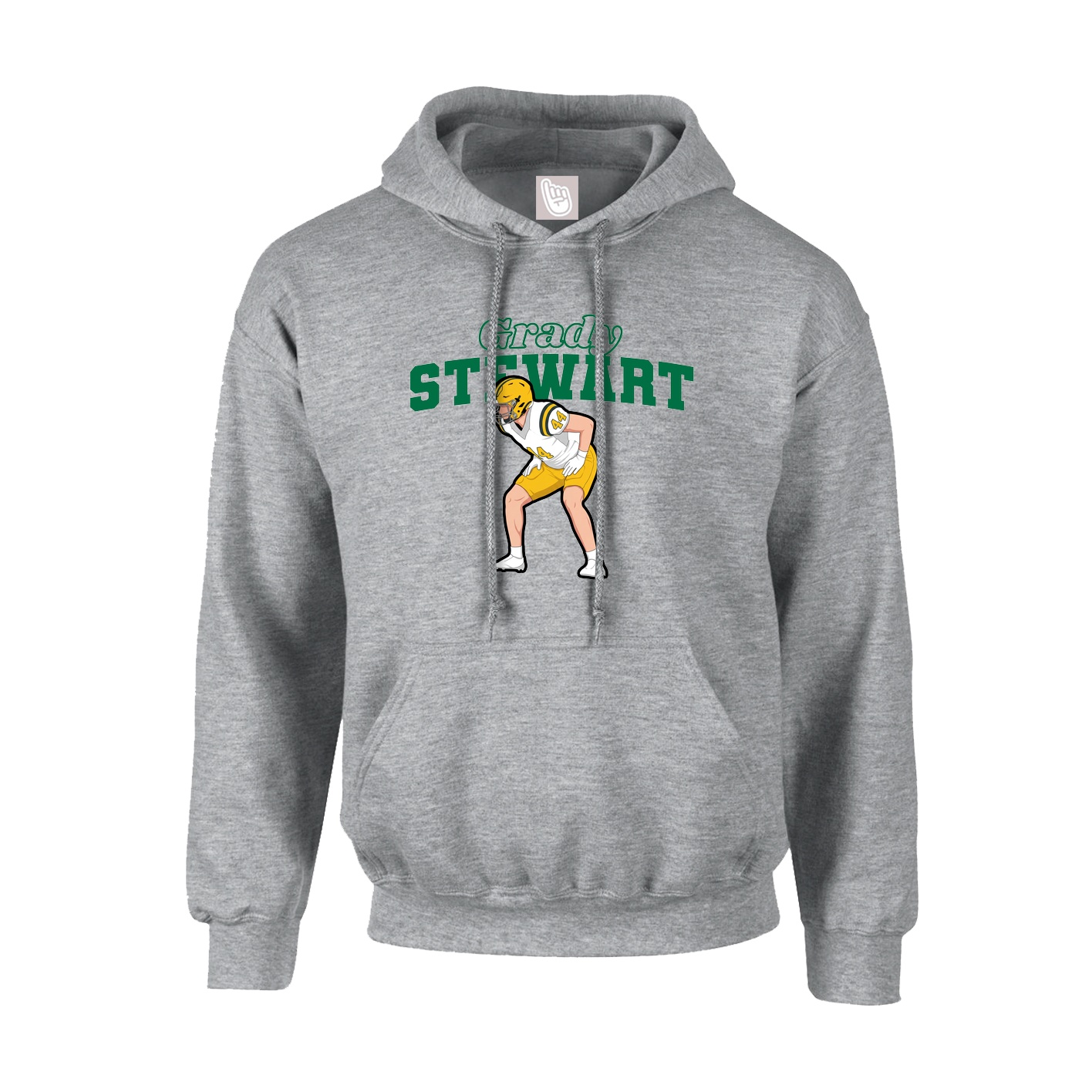 Youth Hoodie — Name Arch in Grey