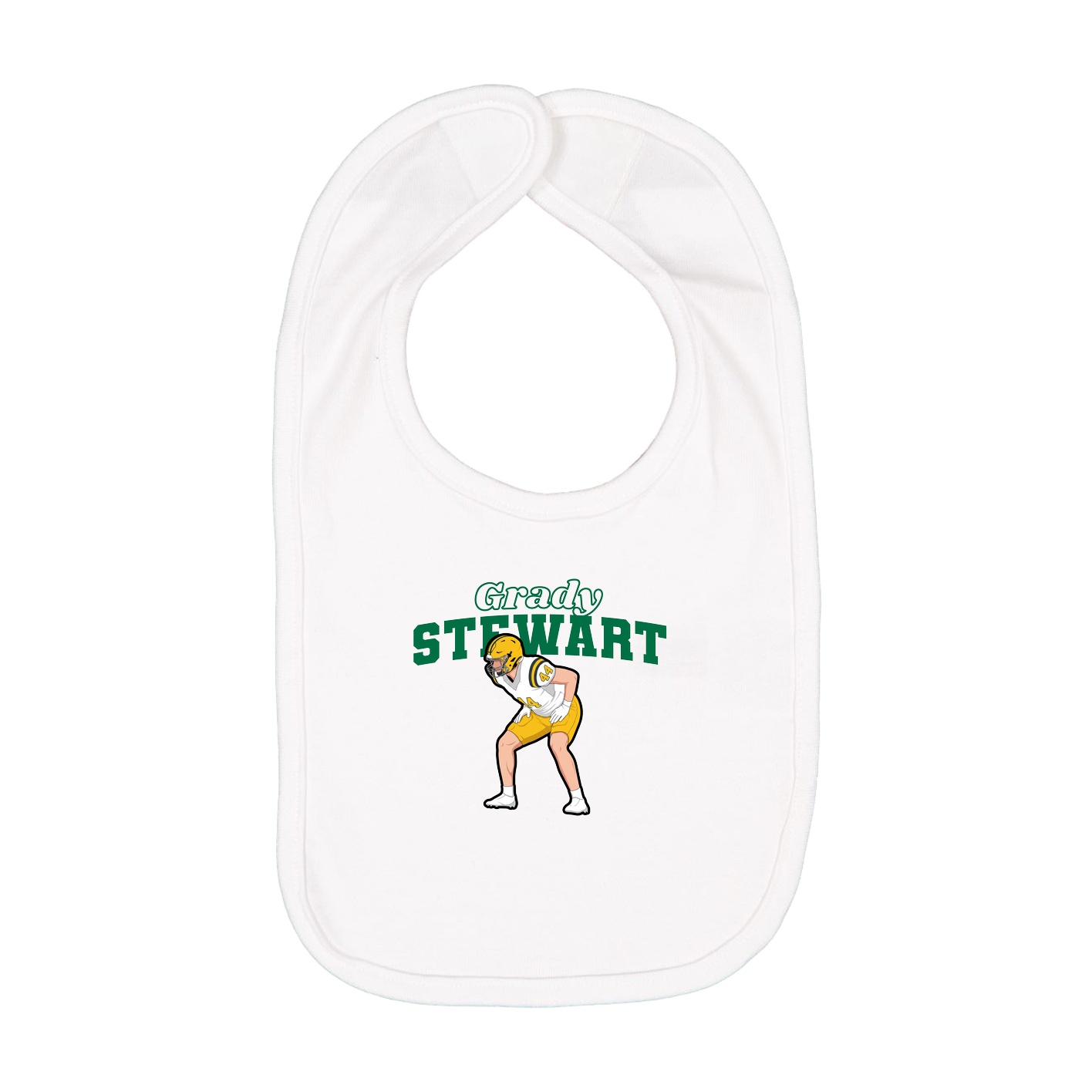 Infant Bib — Name Arch in White
