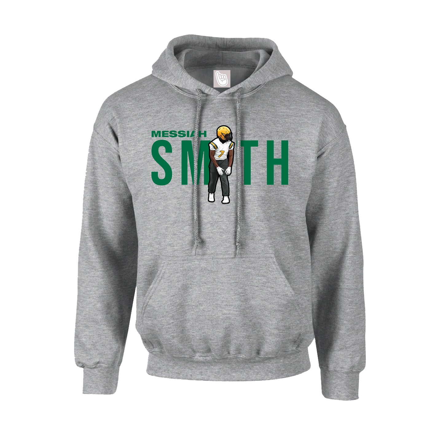 Youth Hoodie — Player Name in Grey