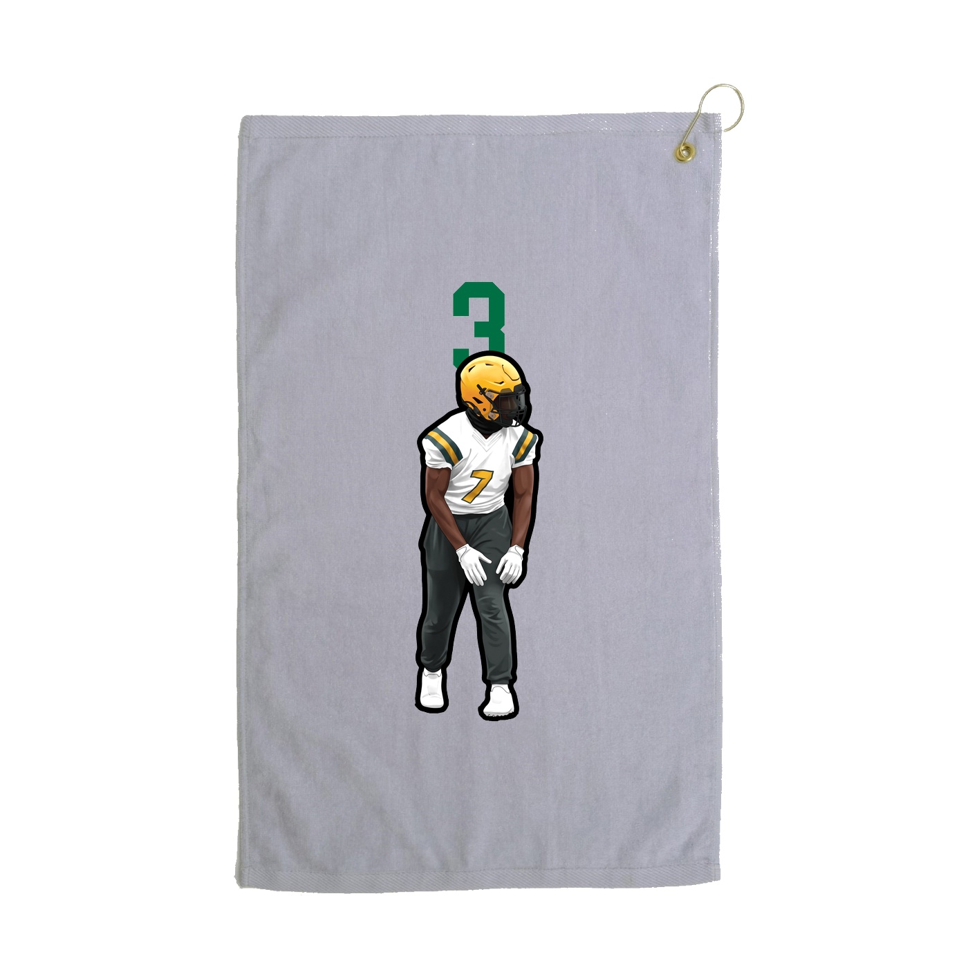 Golf Towel — Number Top in Grey