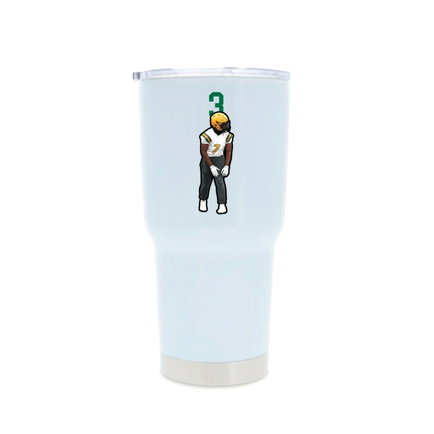 30oz Stainless Steel Tumbler — Number Top in White