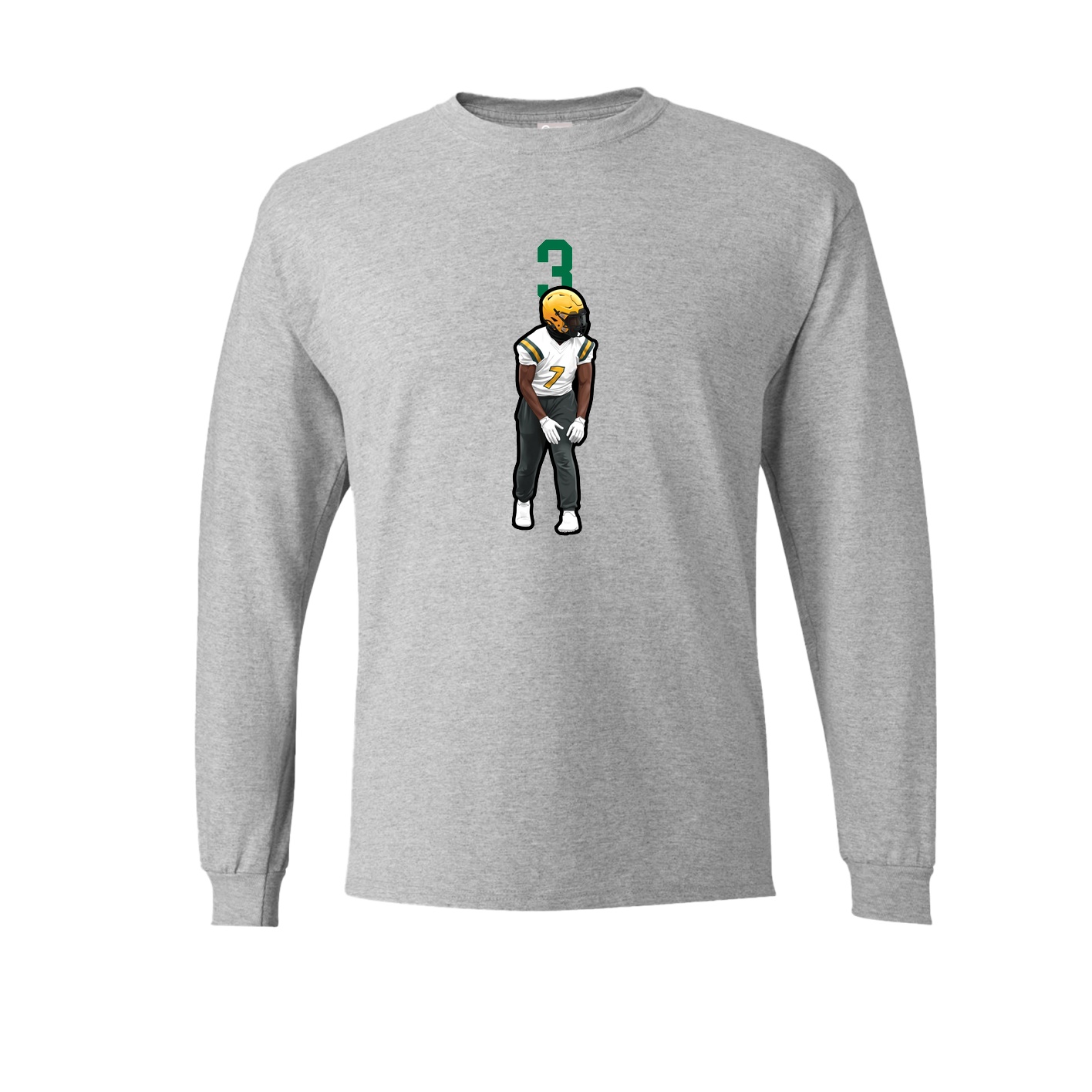 Long Sleeve Tee — Number Top in Grey