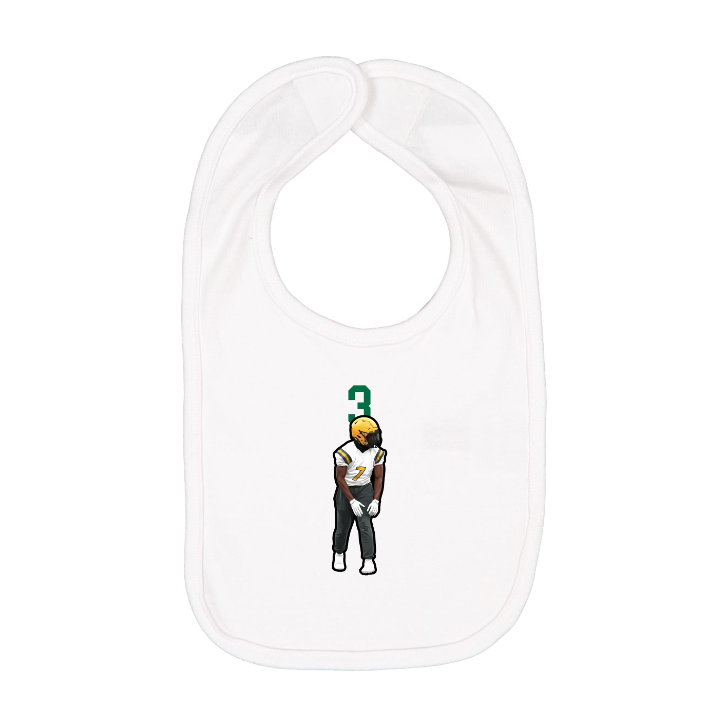 Infant Bib — Number Top in White