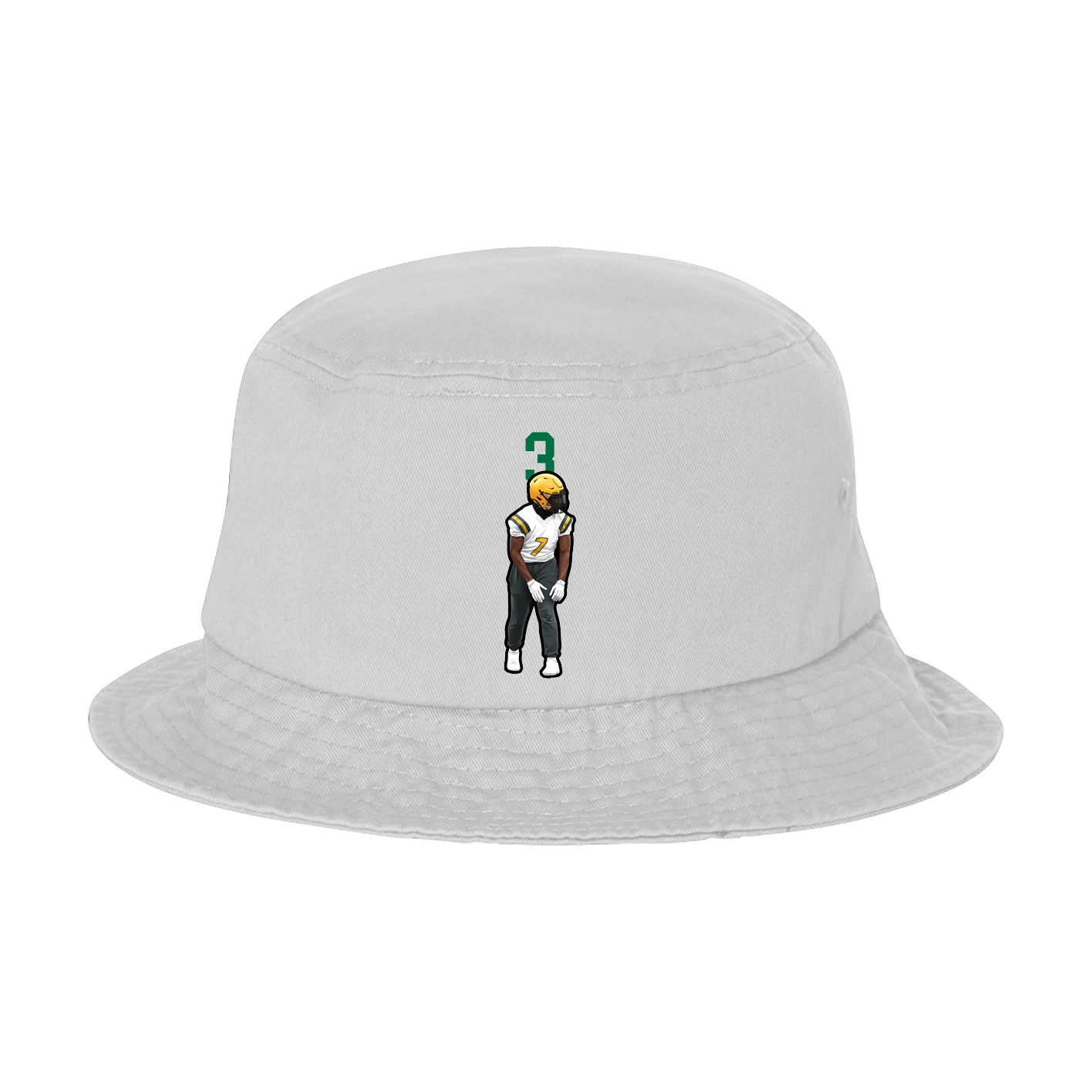 Bucket Cap — Number Top in White