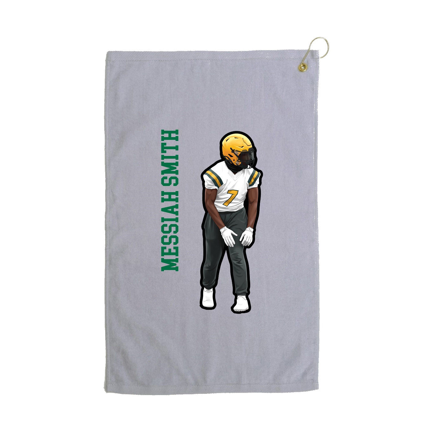Golf Towel — Name Vertical in Grey