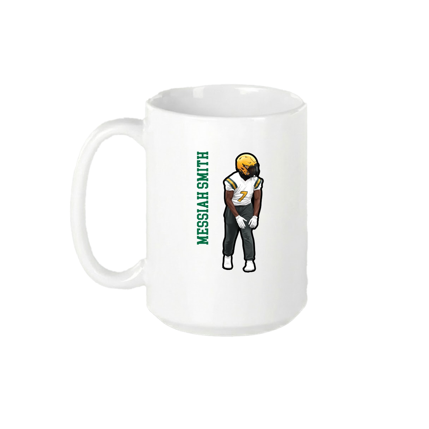 15oz Coffee Mug — Name Vertical in White