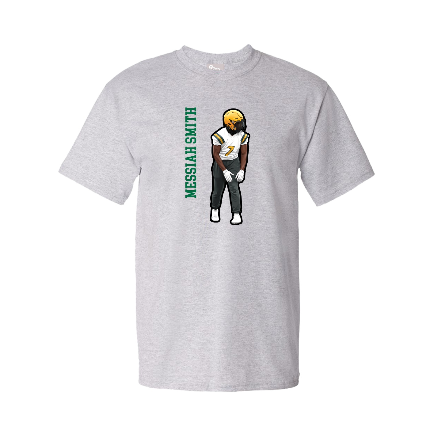 Youth Tee — Name Vertical in Grey