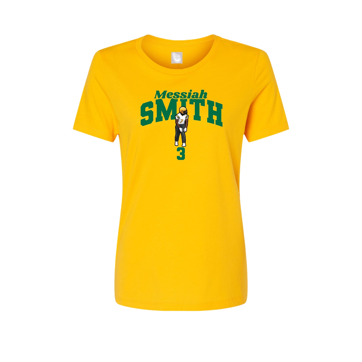 Fitted Women's Tee — Signature Arch in Gold