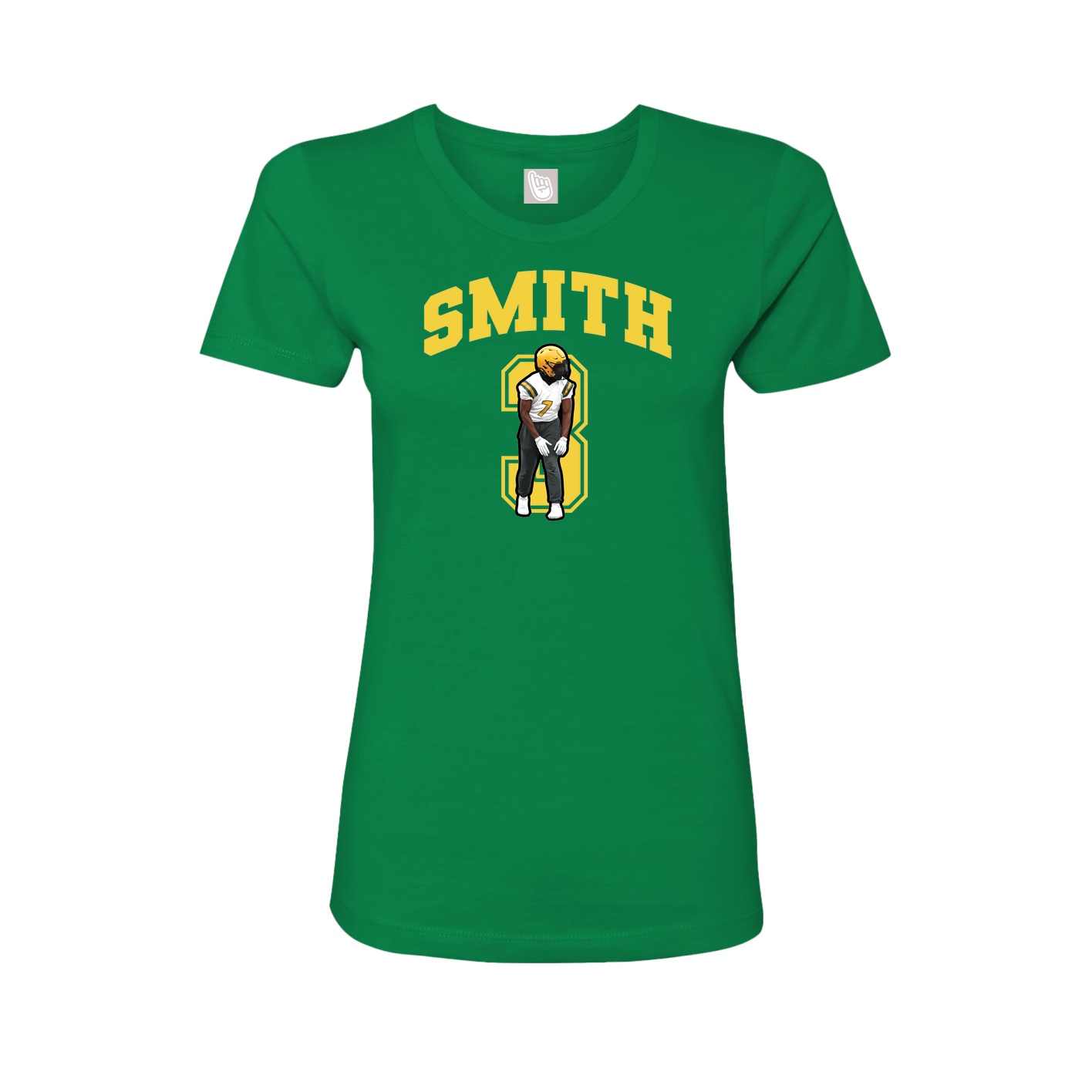 Fitted Women's Tee — Number in Green