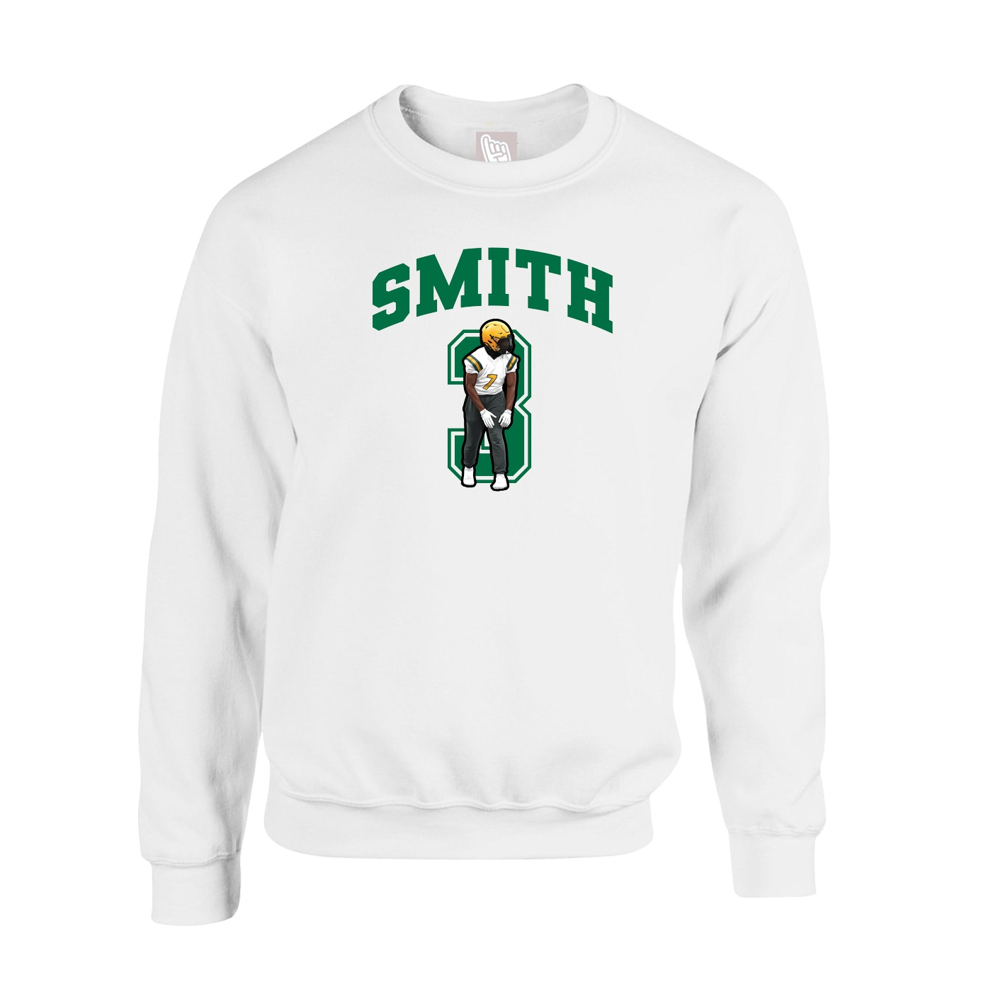 Fleece Crew — Number in White