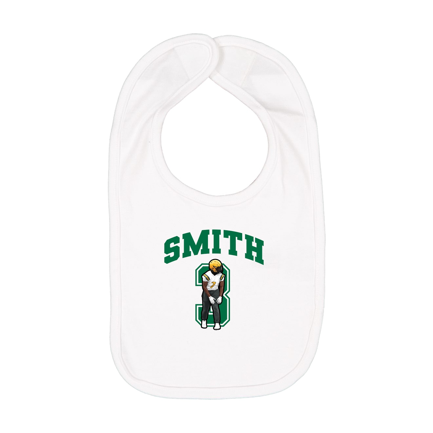 Infant Bib — Number in White