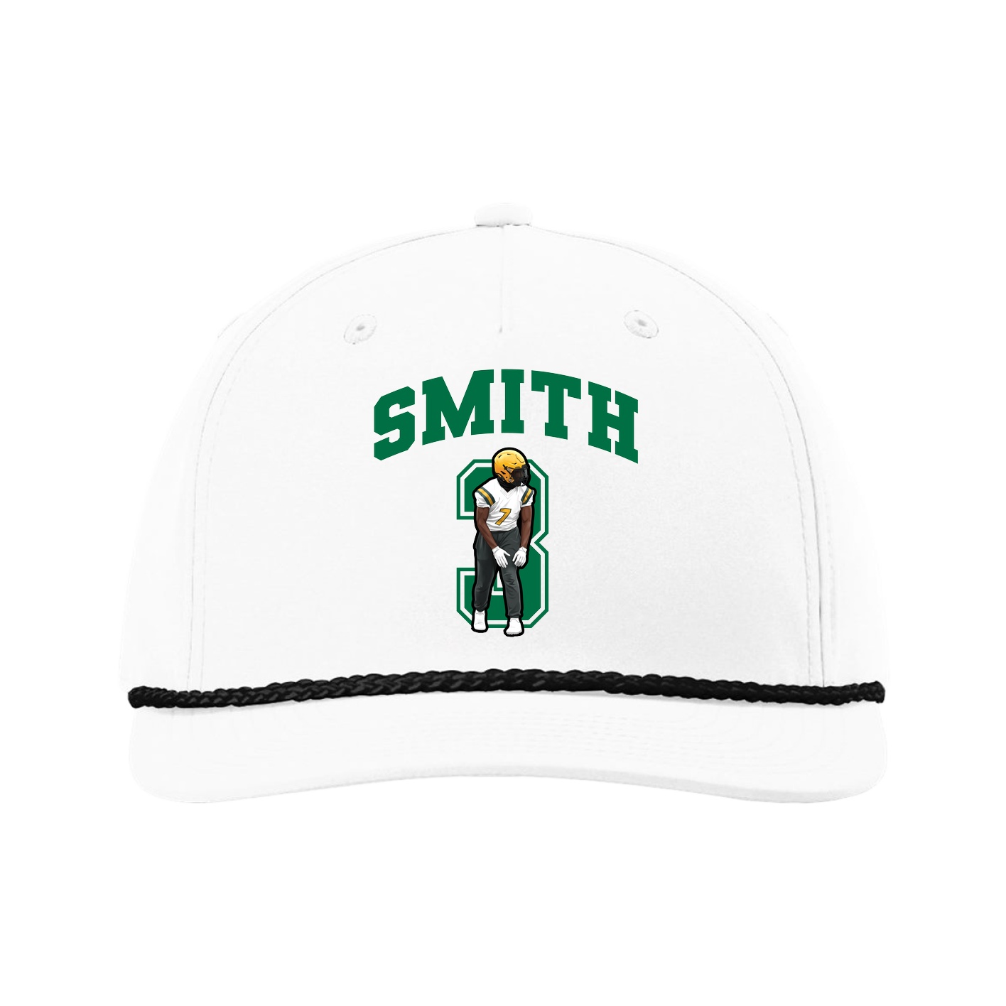 Five-Panel Classic Rope Cap — Number in White