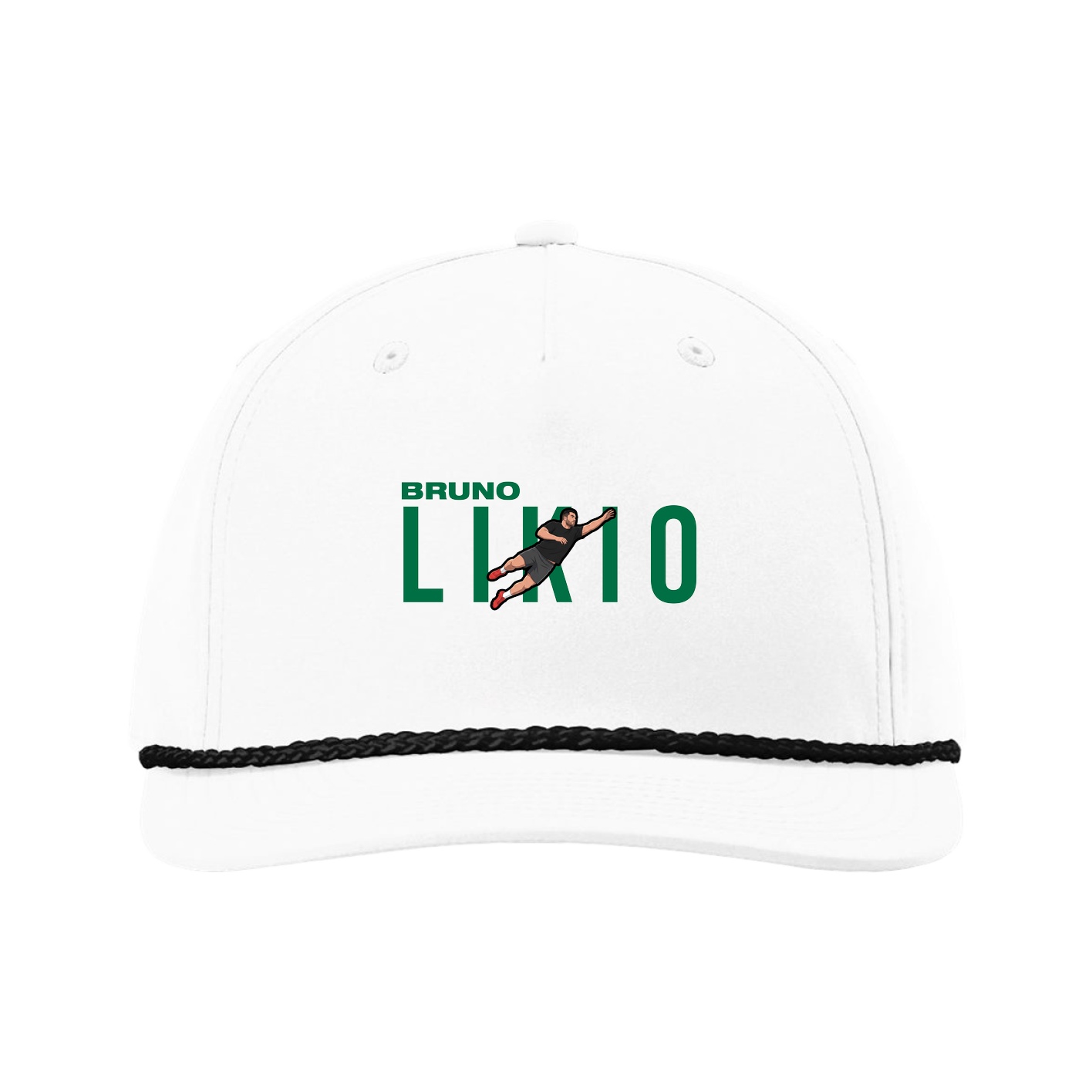 Five-Panel Classic Rope Cap — Player Name in White
