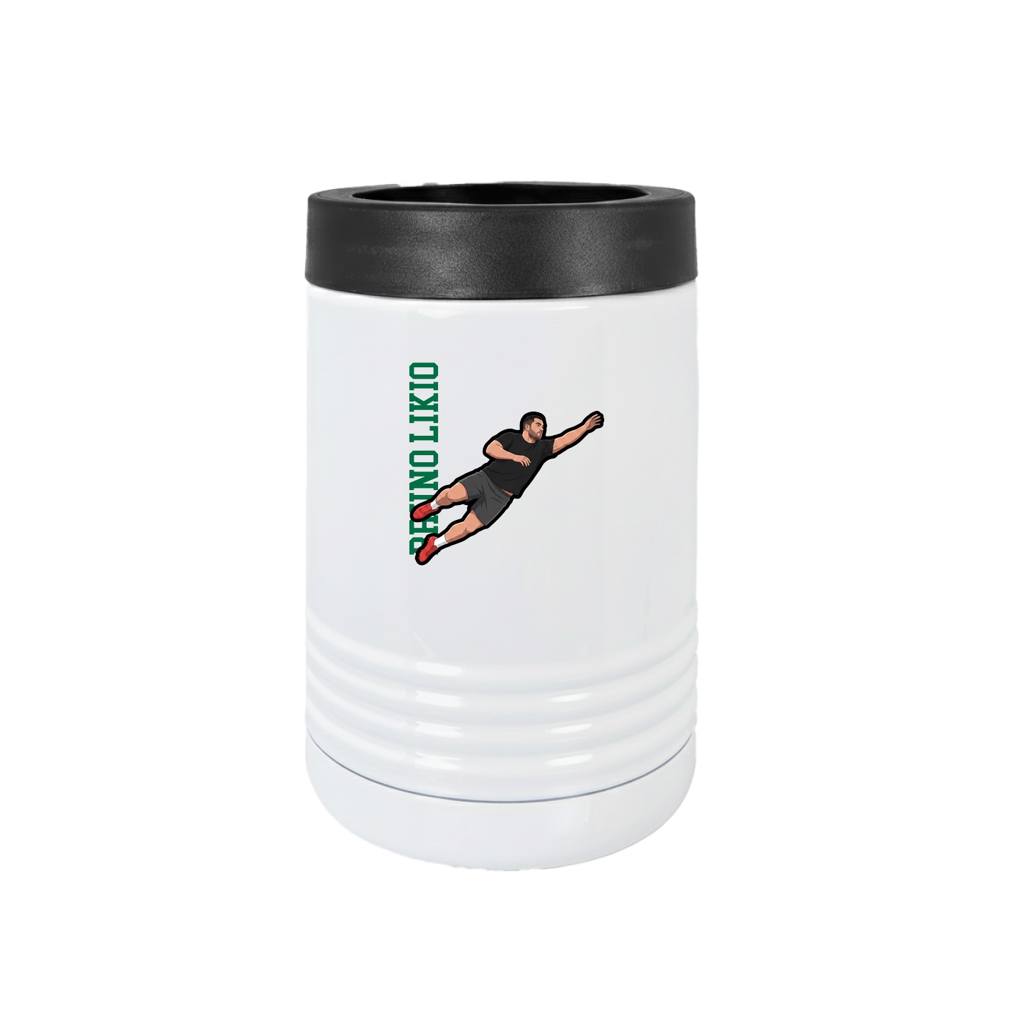 Beverage Holder — Name Vertical in White